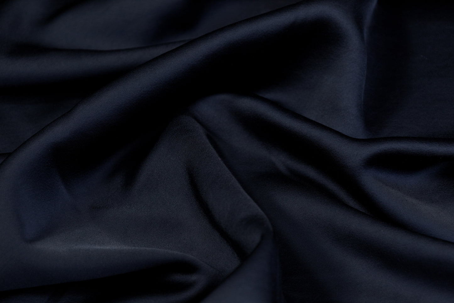Heavy Viscose Acetate Charmeuse - Navy Blue