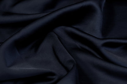 Heavy Viscose Acetate Charmeuse - Navy Blue