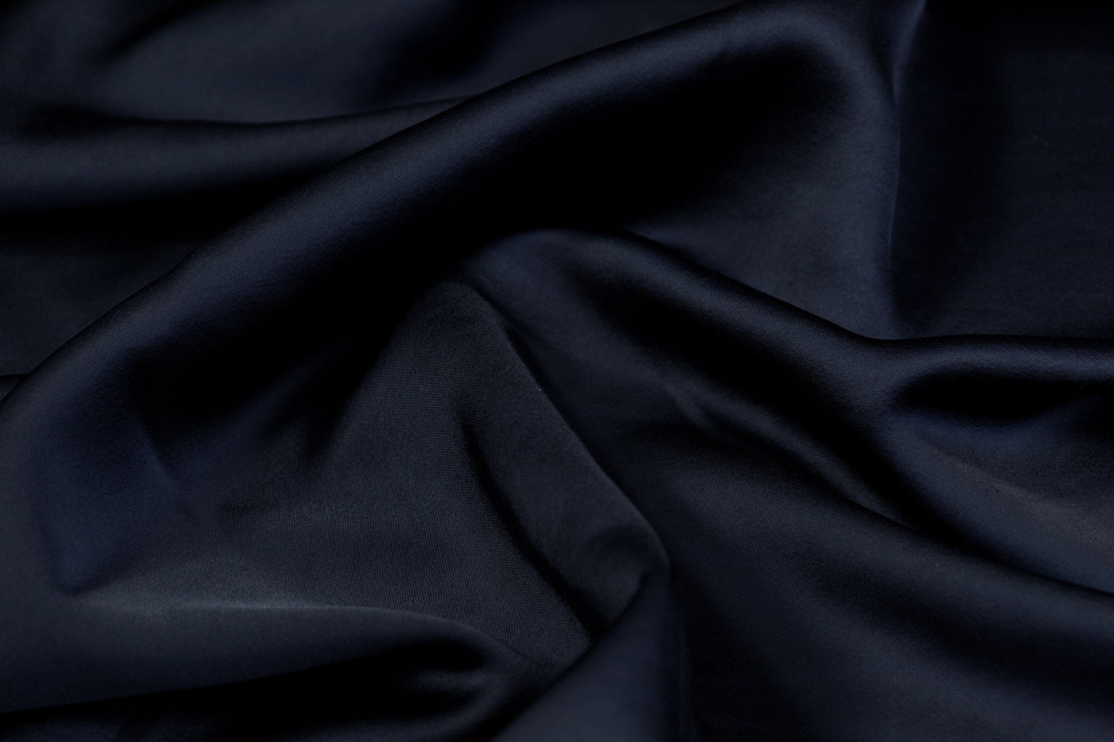 Heavy Viscose Acetate Charmeuse - Navy Blue
