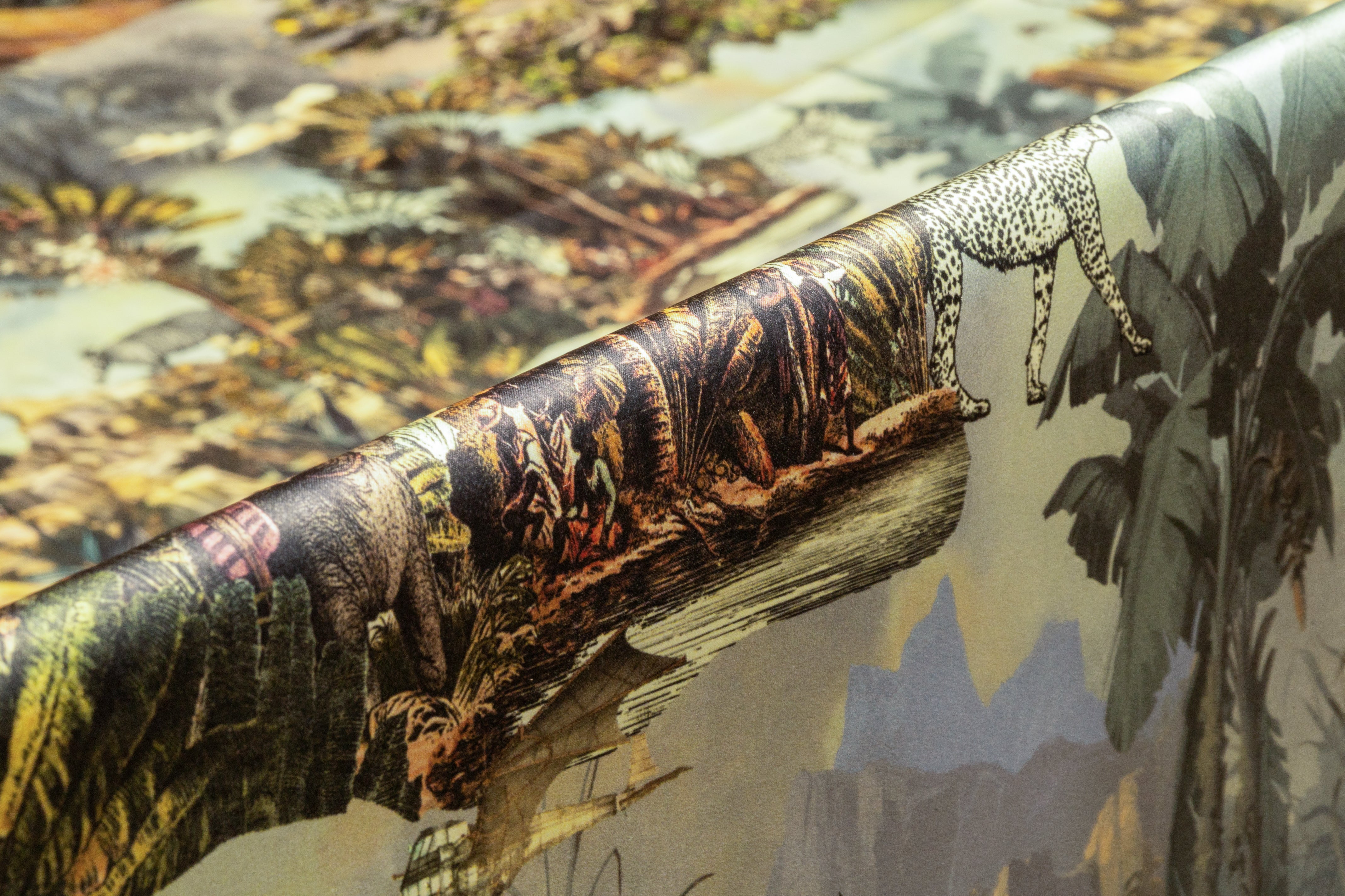 Jungle Toile Italian Silk Charmeuse - Green