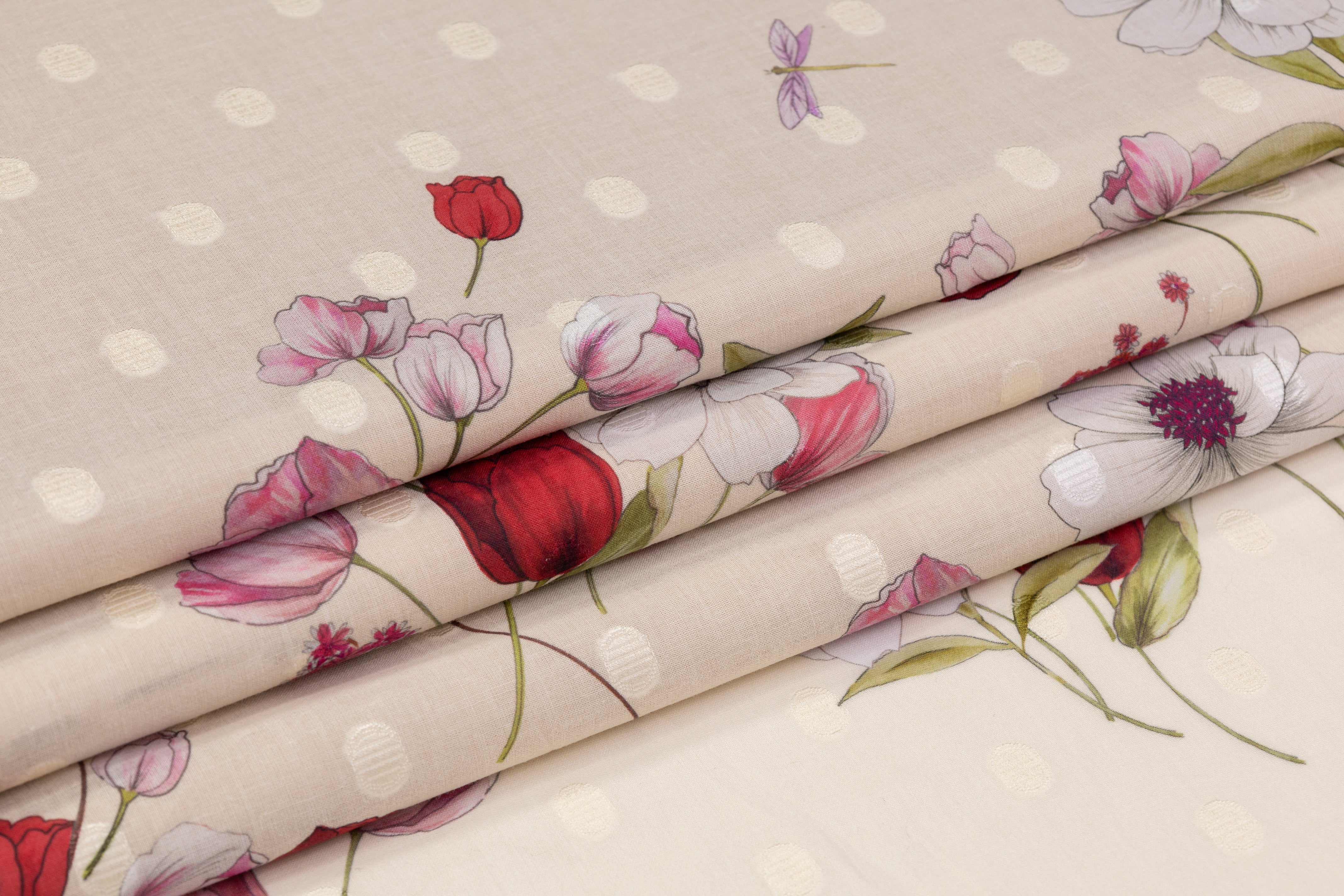 Floral Italian Cotton Voile Fil Coupé - Ivory
