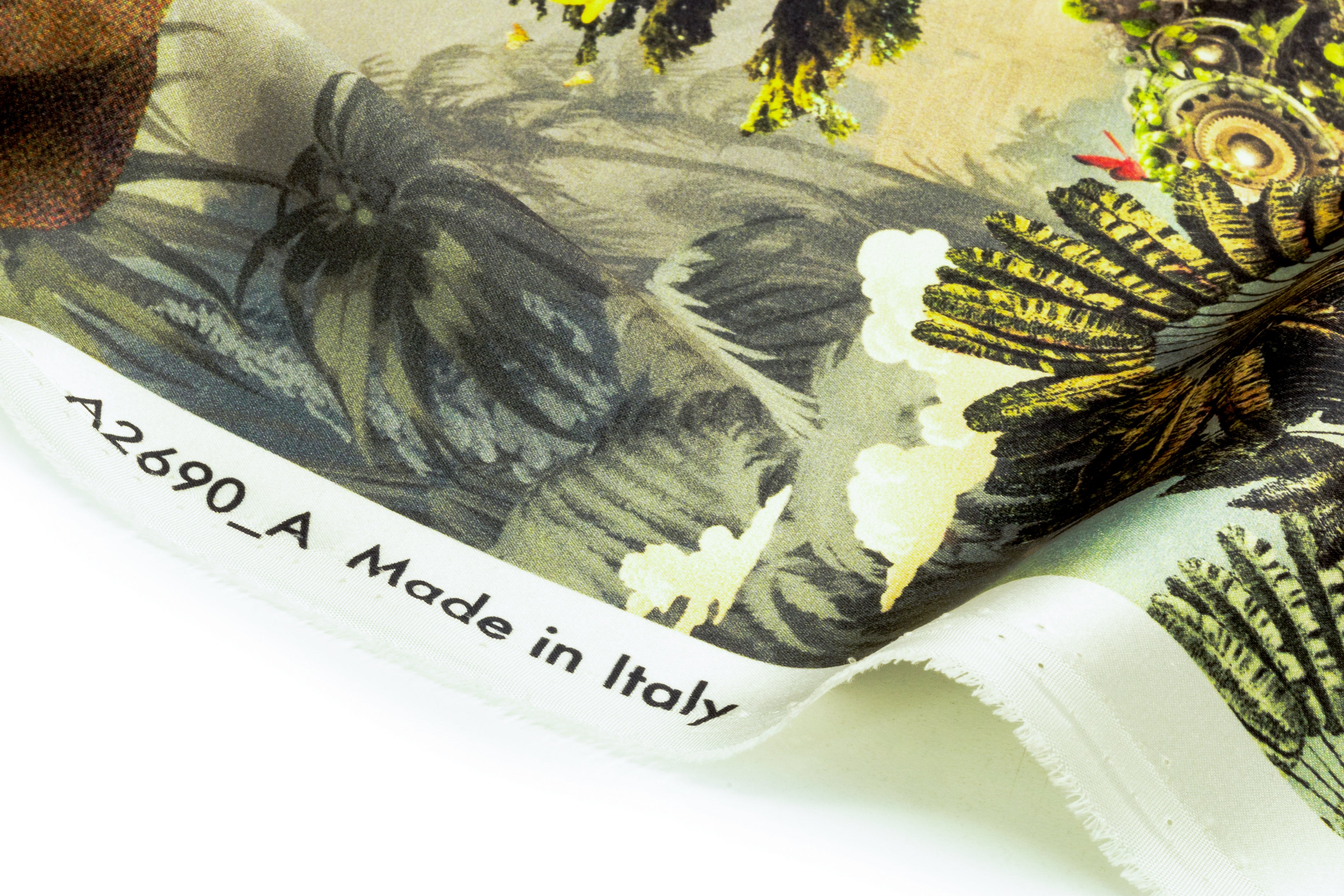 Jungle Toile Italian Silk Charmeuse - Green