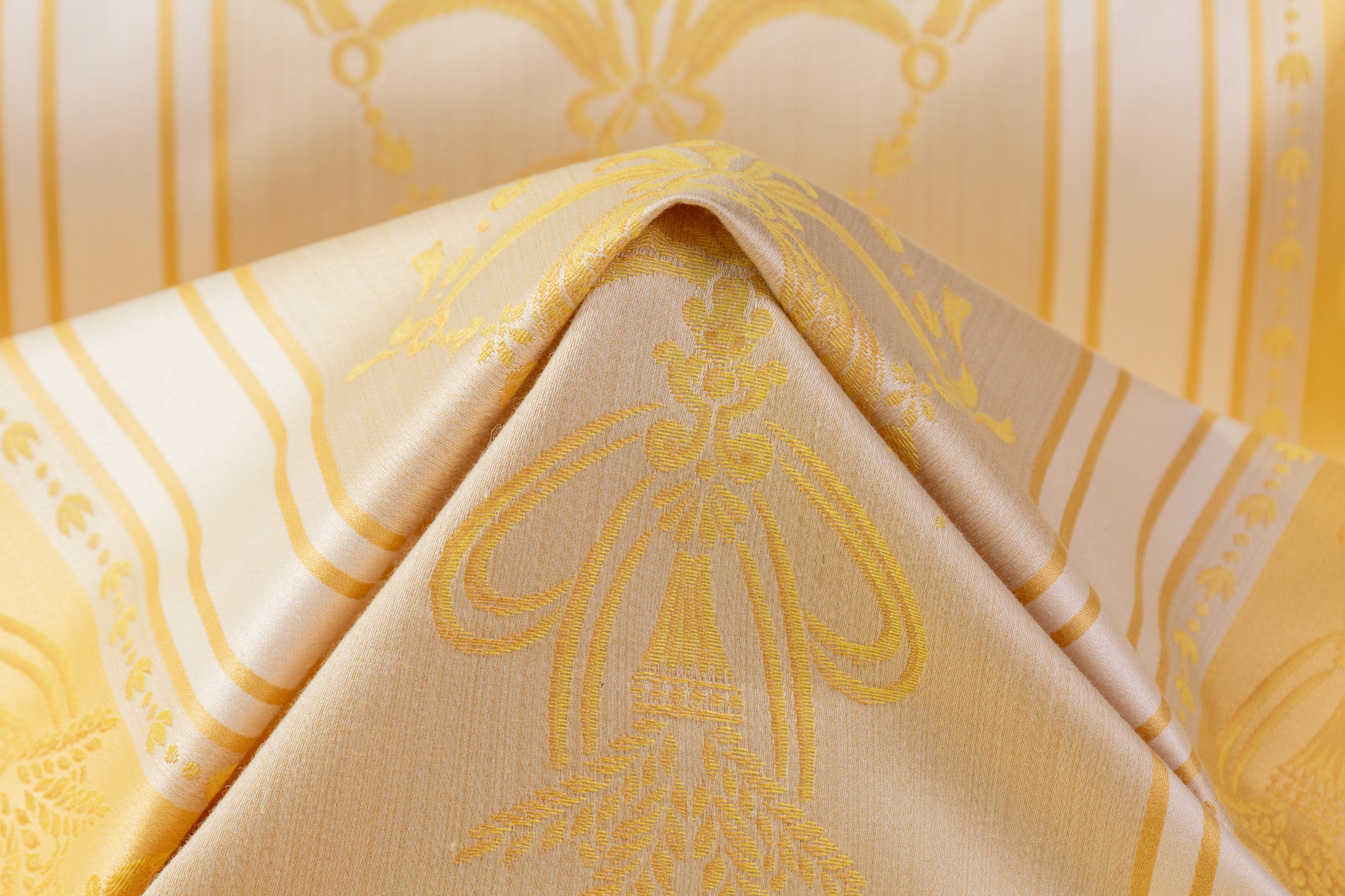 Striped Damask Italian Brocade - Gold