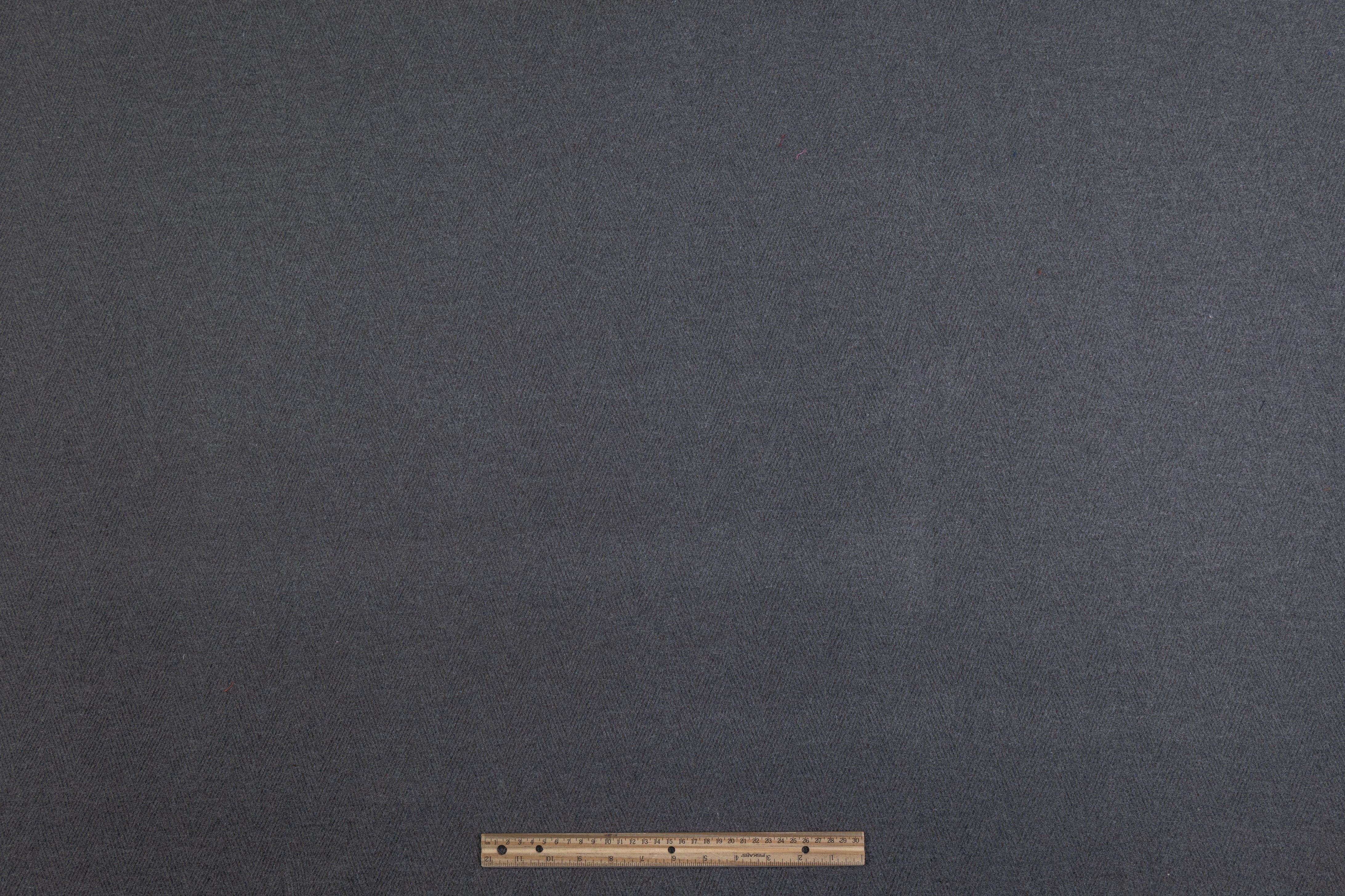 Double Faced Herringbone Wool Coating - Gray