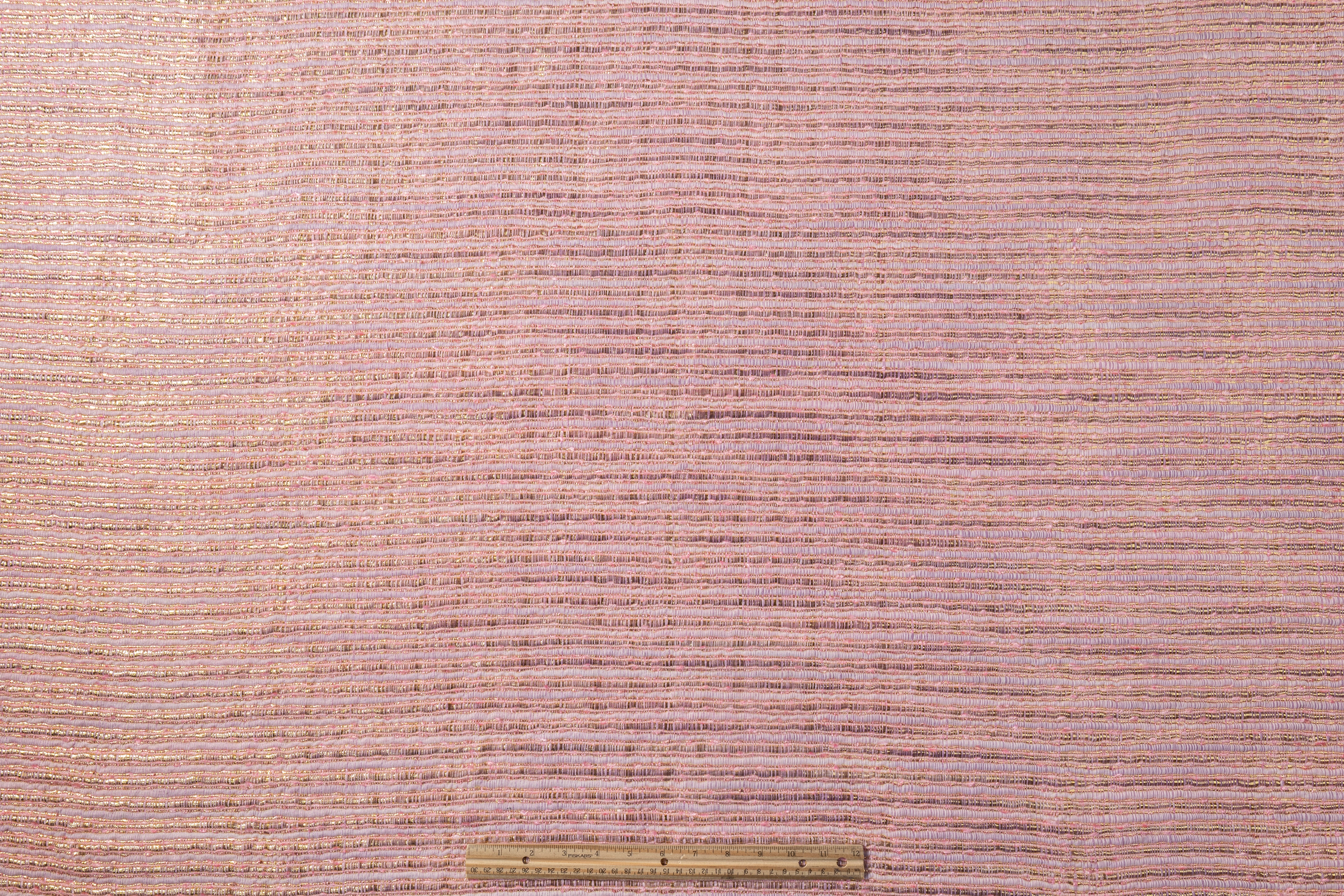 Metallic Viscose Chenille Tweed - Pink / Purple / Gold