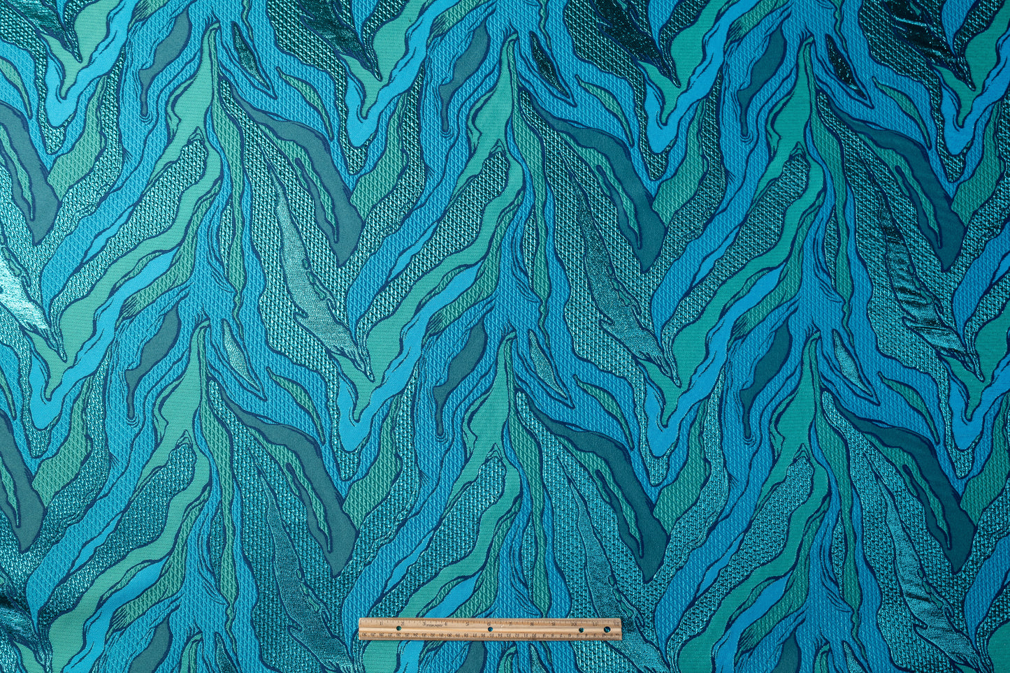 Abstract Metallic Matelassé Brocade - Blue / Green