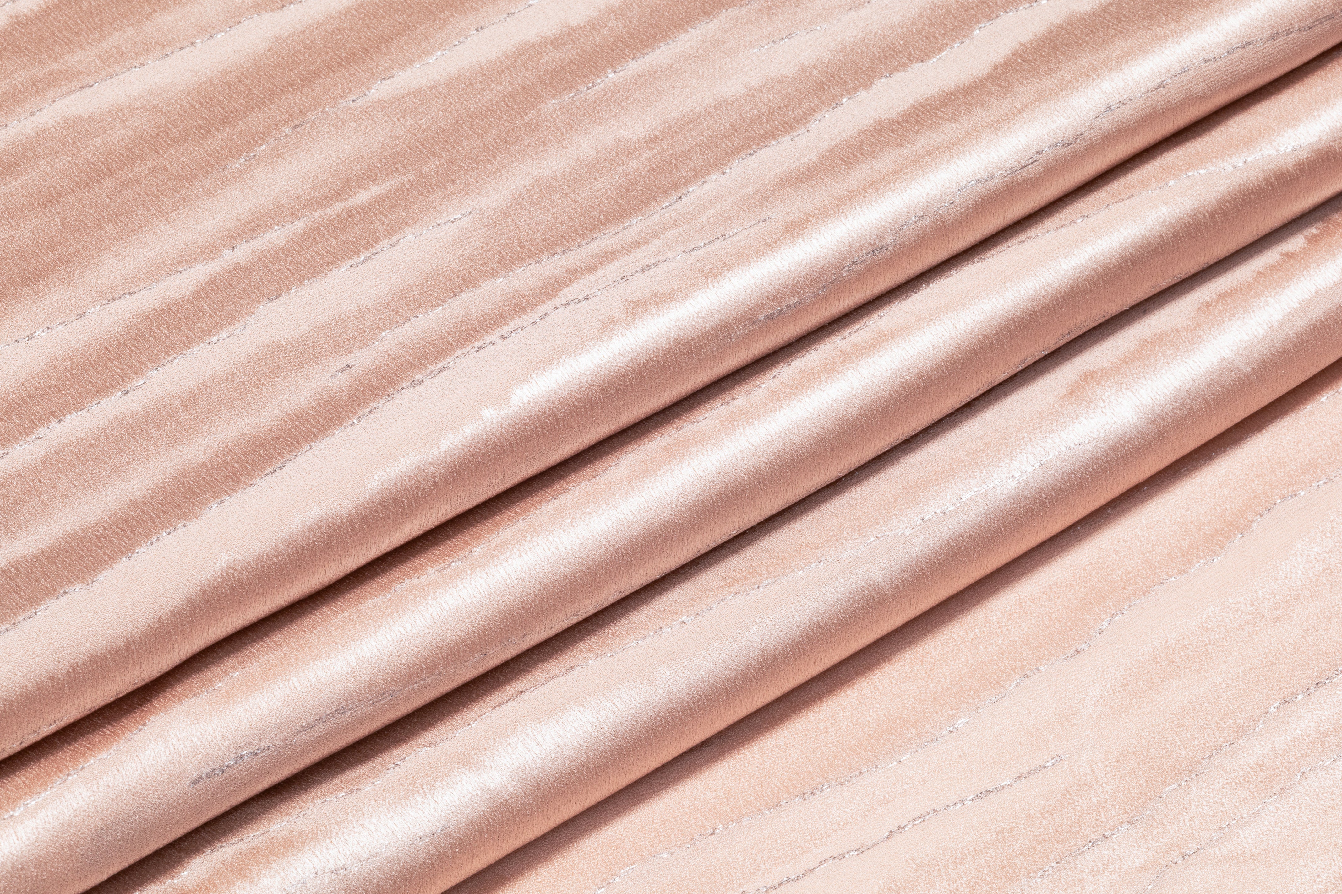 Metallic Italian Silk Jacquard - Blush / Silver