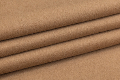 Double Faced Plaid Wool Coating - Camel