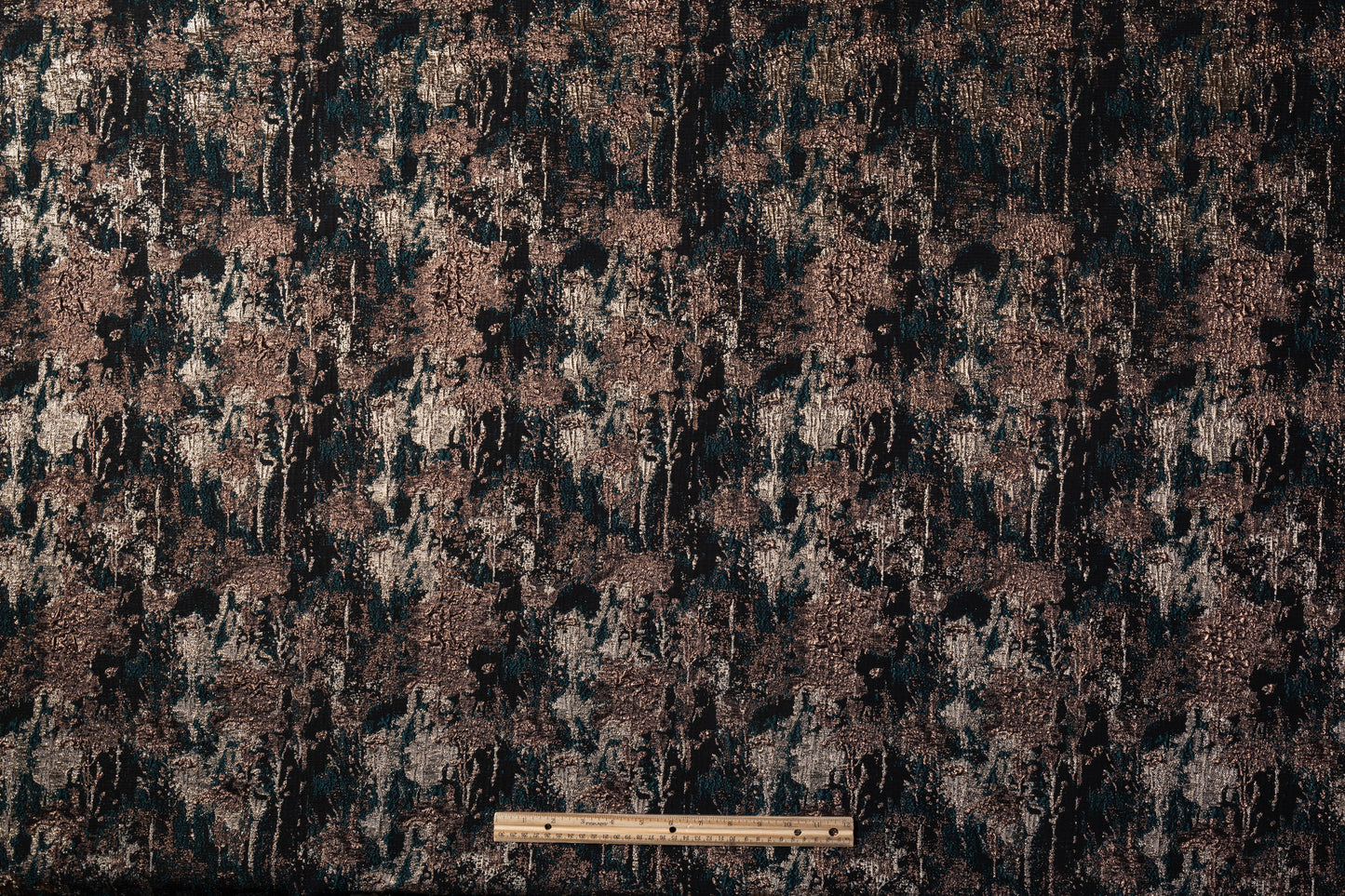 Abstract Metallic Cloqué Brocade - Green / Bronze / Gold