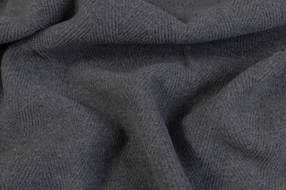 Double Faced Herringbone Wool Coating - Gray