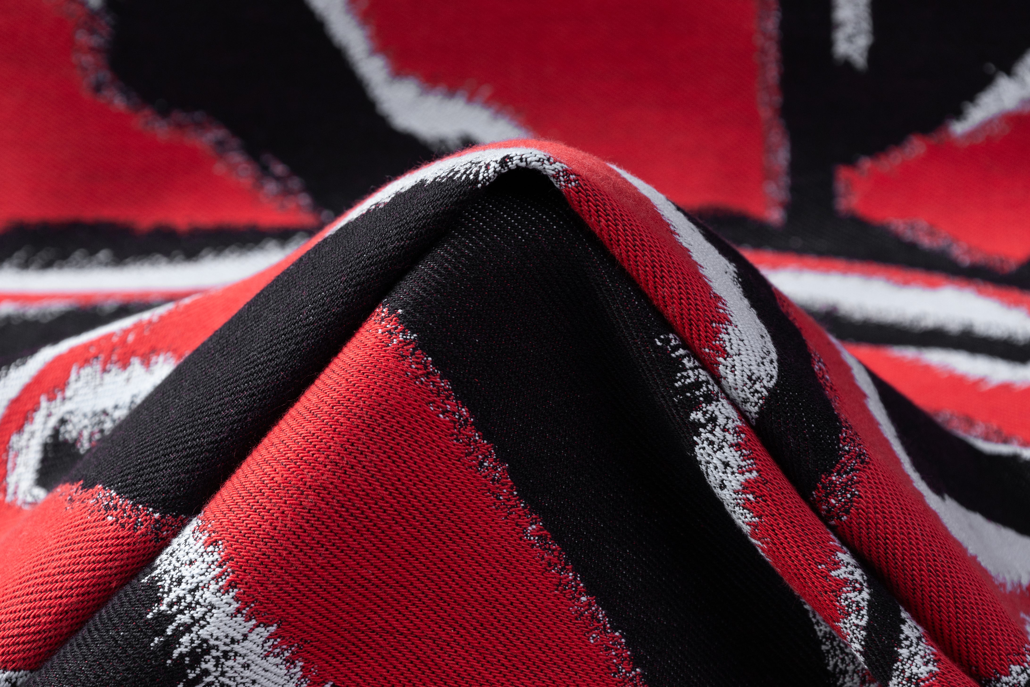 Italian Tiger Brocade - Red / Black