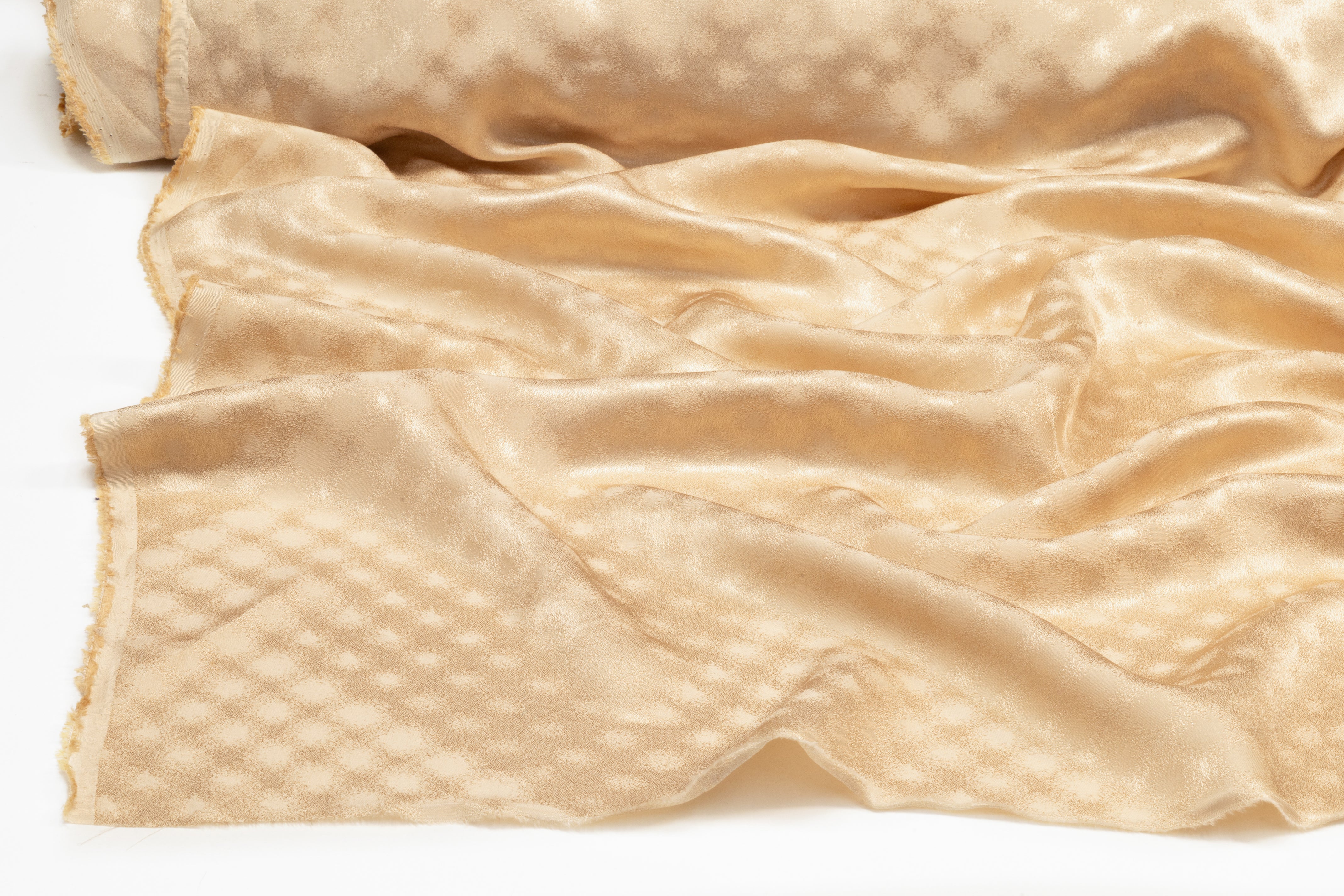 Dotted Italian Silk Jacquard - Champagne Gold