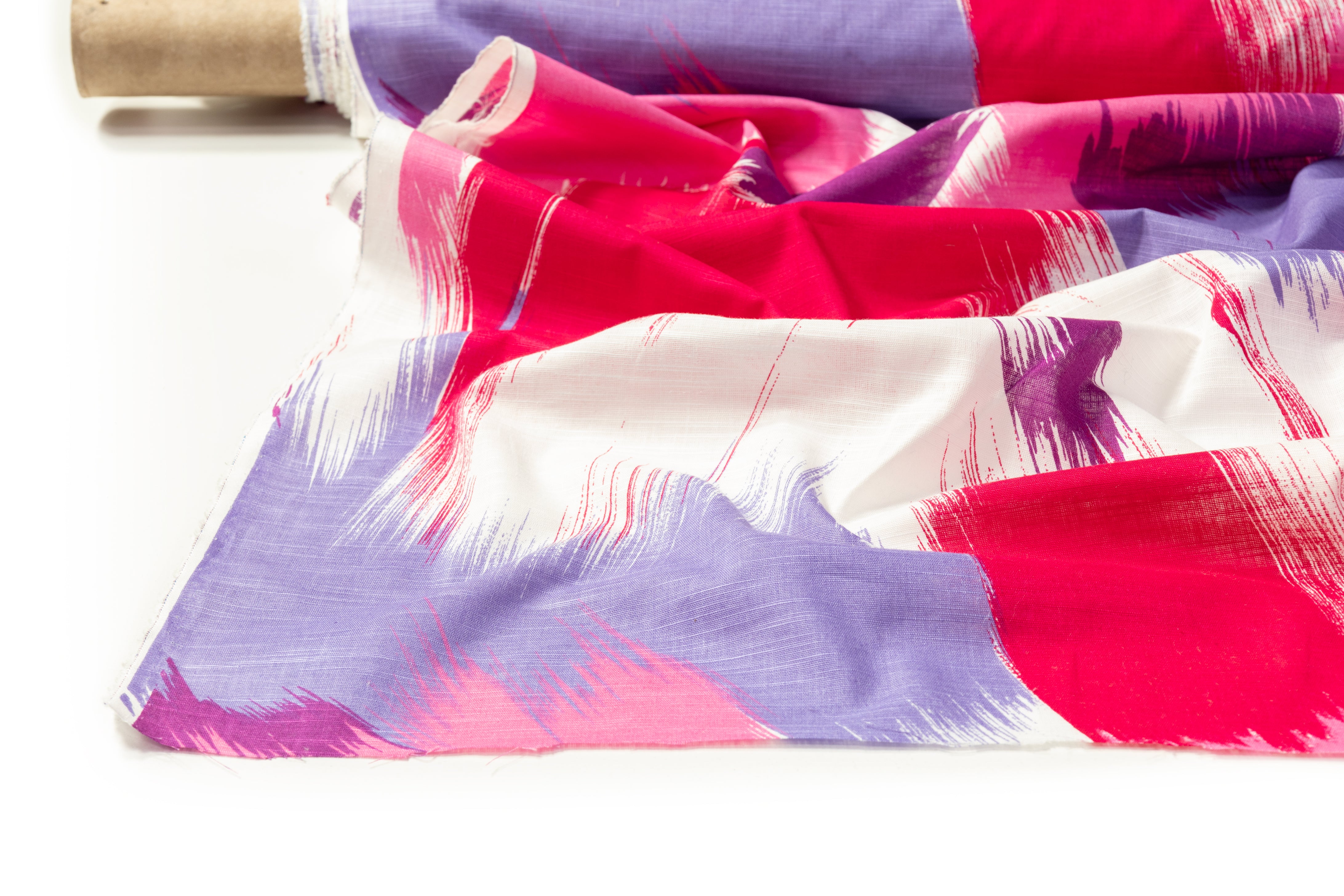 Abstract Italian Cotton Linen - Pink / Purple