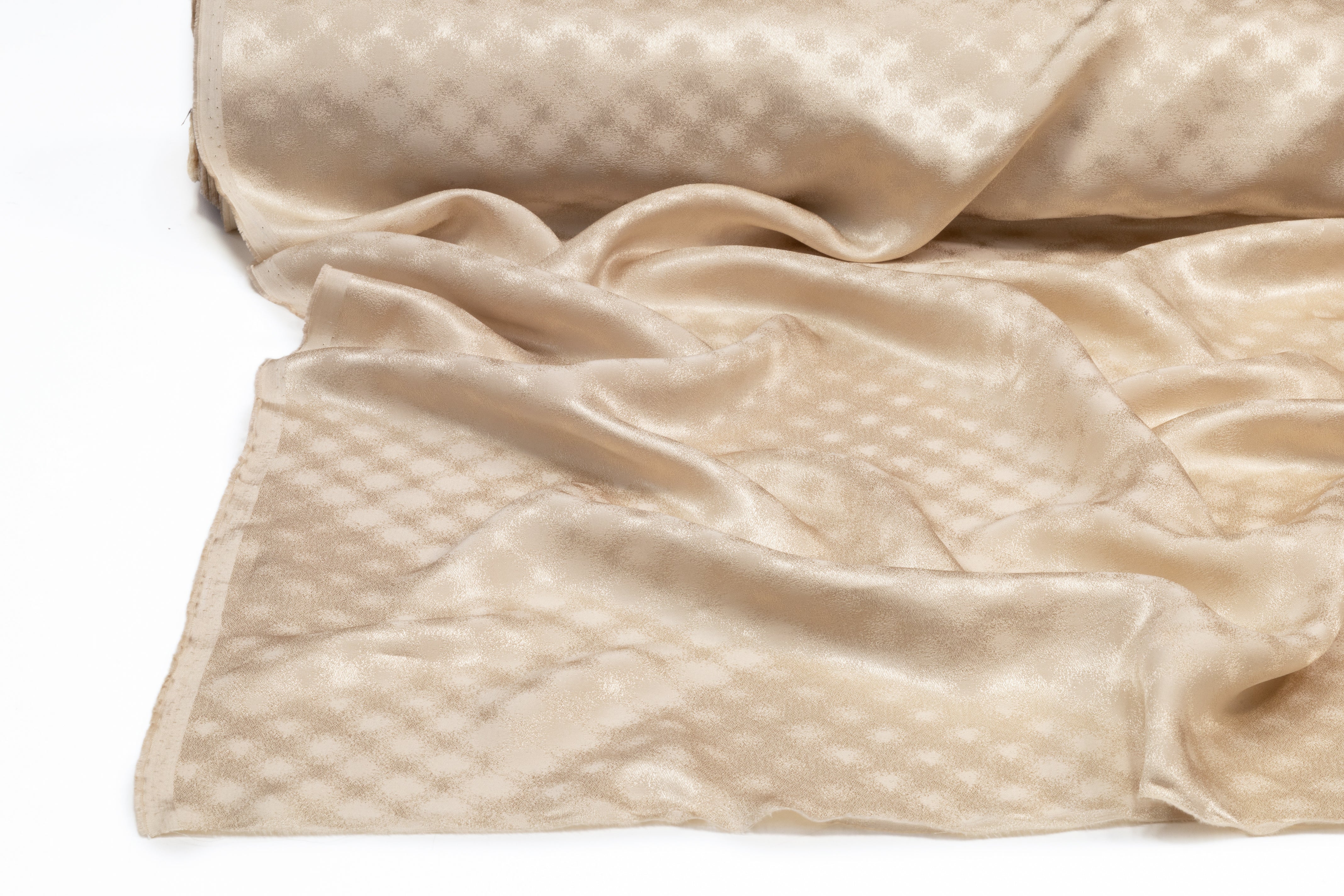 Dotted Italian Silk Jacquard - Light Taupe