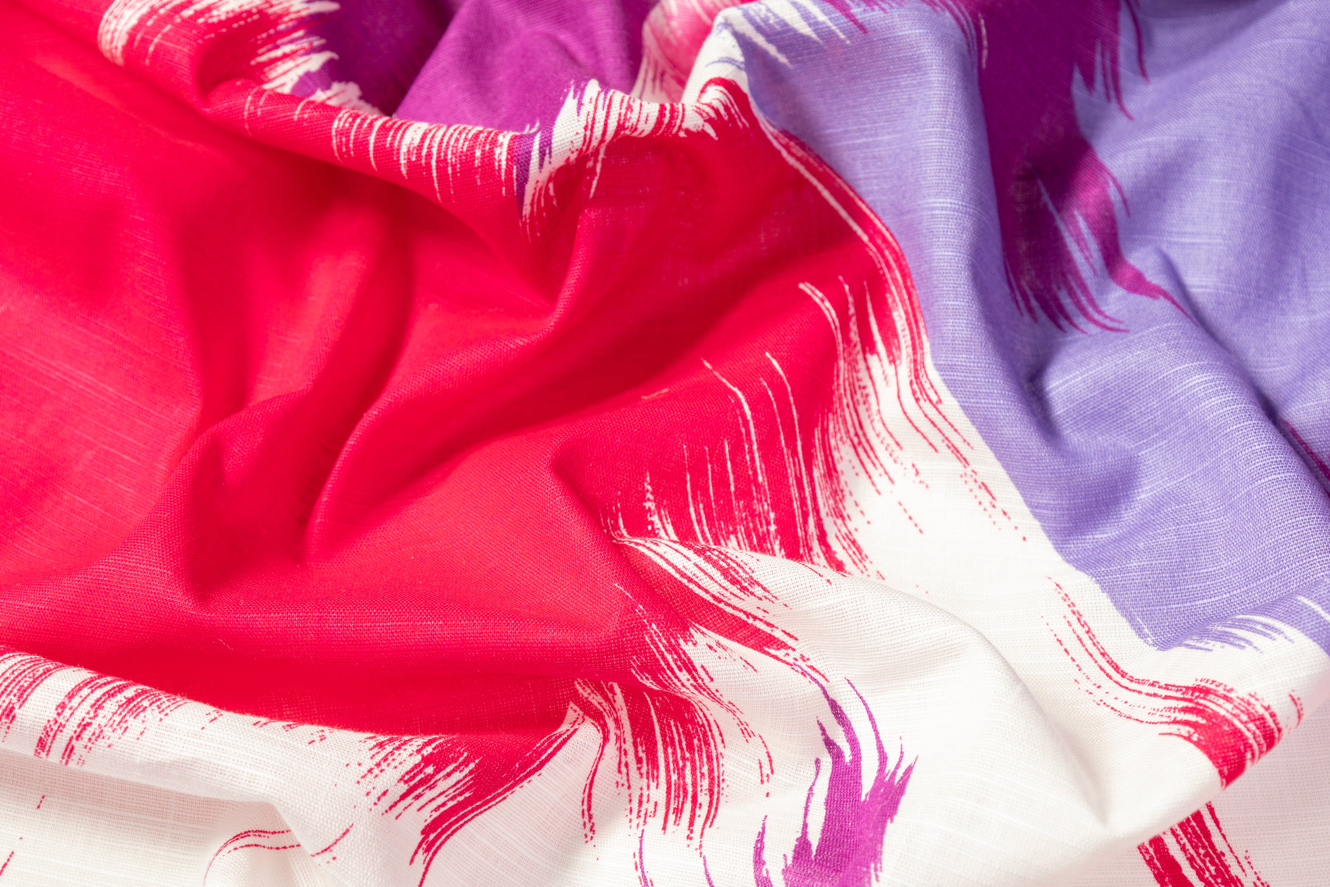 Abstract Italian Cotton Linen - Pink / Purple