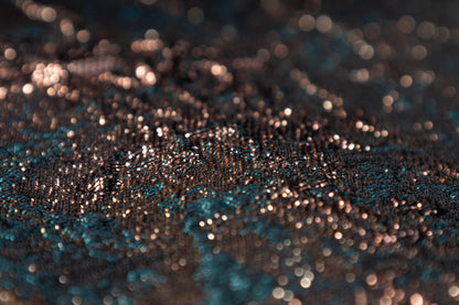 Abstract Metallic Cloqué Brocade - Green / Bronze / Gold