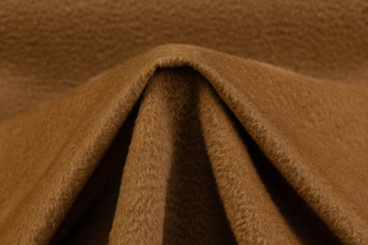 Solid Wool Coating - Camel Brown