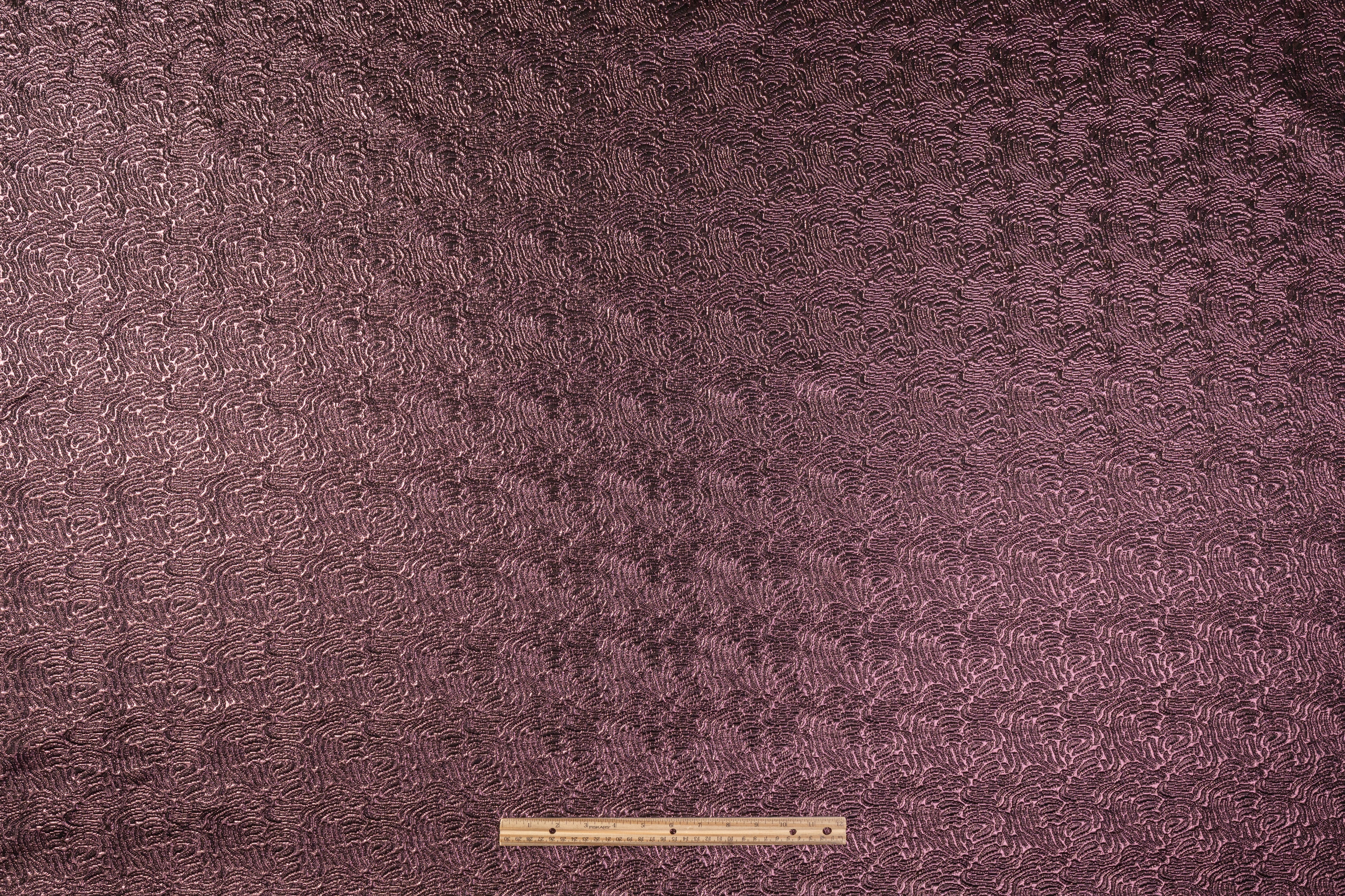 Abstract Metallic Italian Matelassé Brocade - Purple