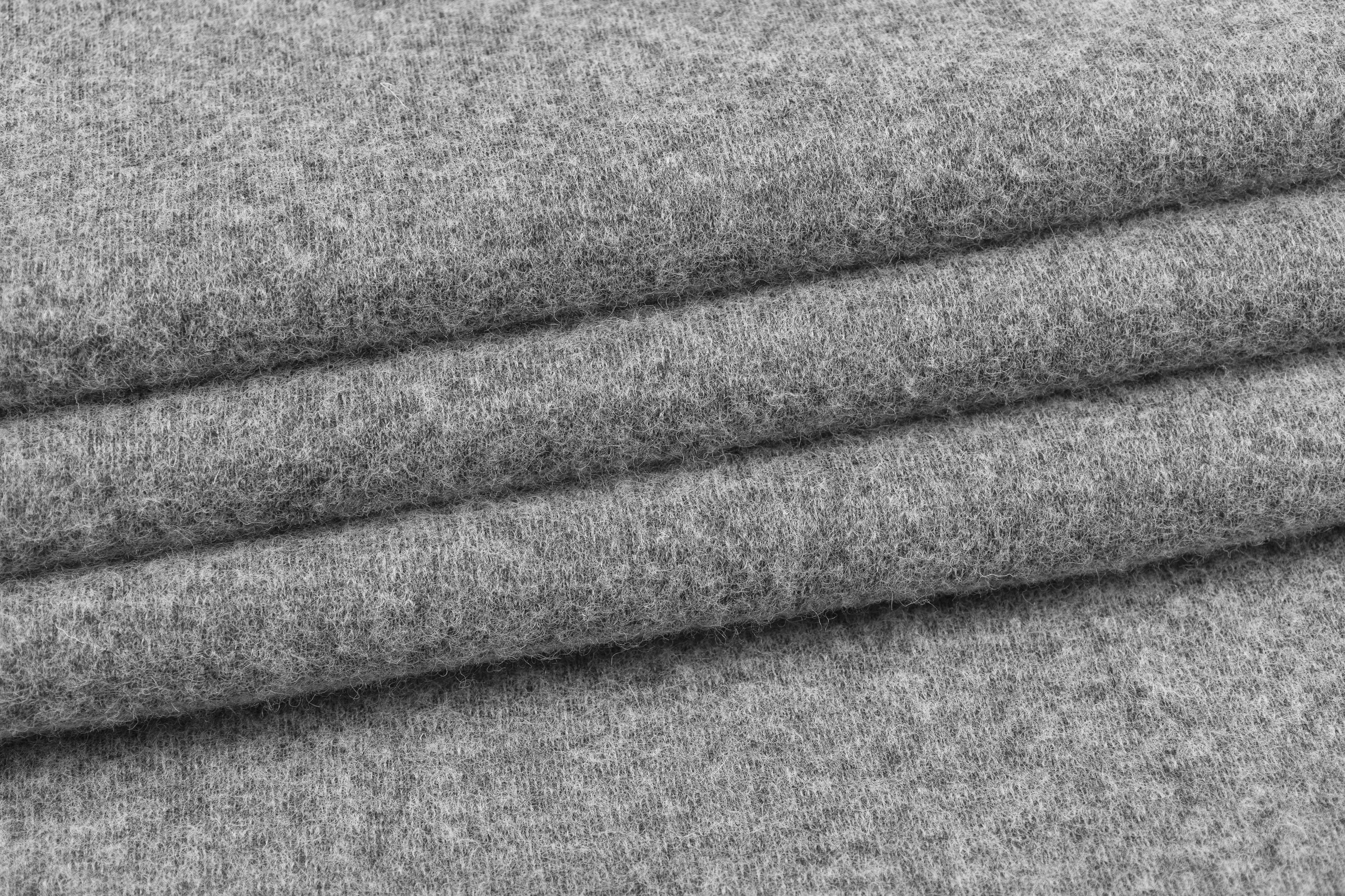 Solid Boiled Wool - Gray