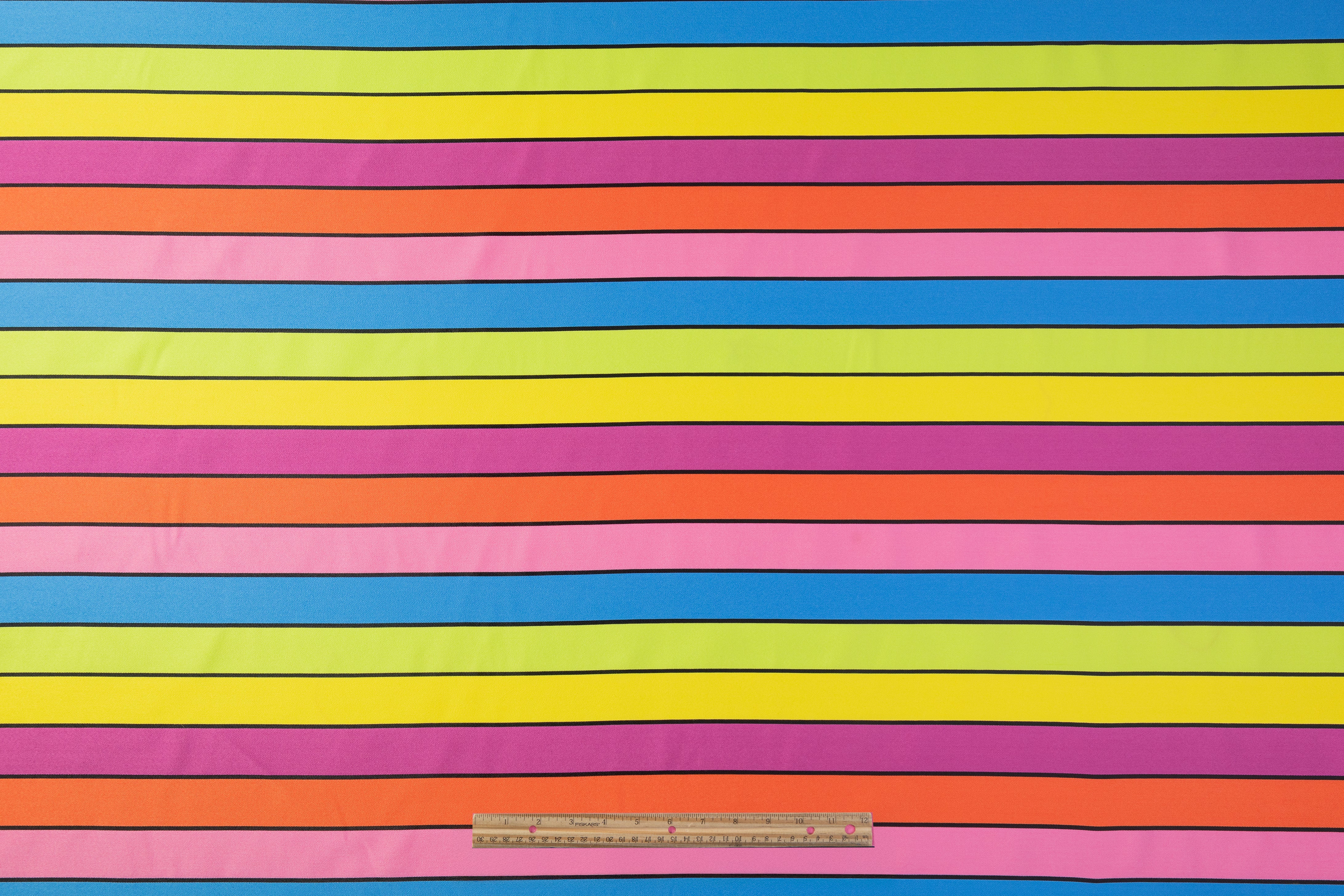 Striped Italian Cotton Silk Blend Twill - Multicolor