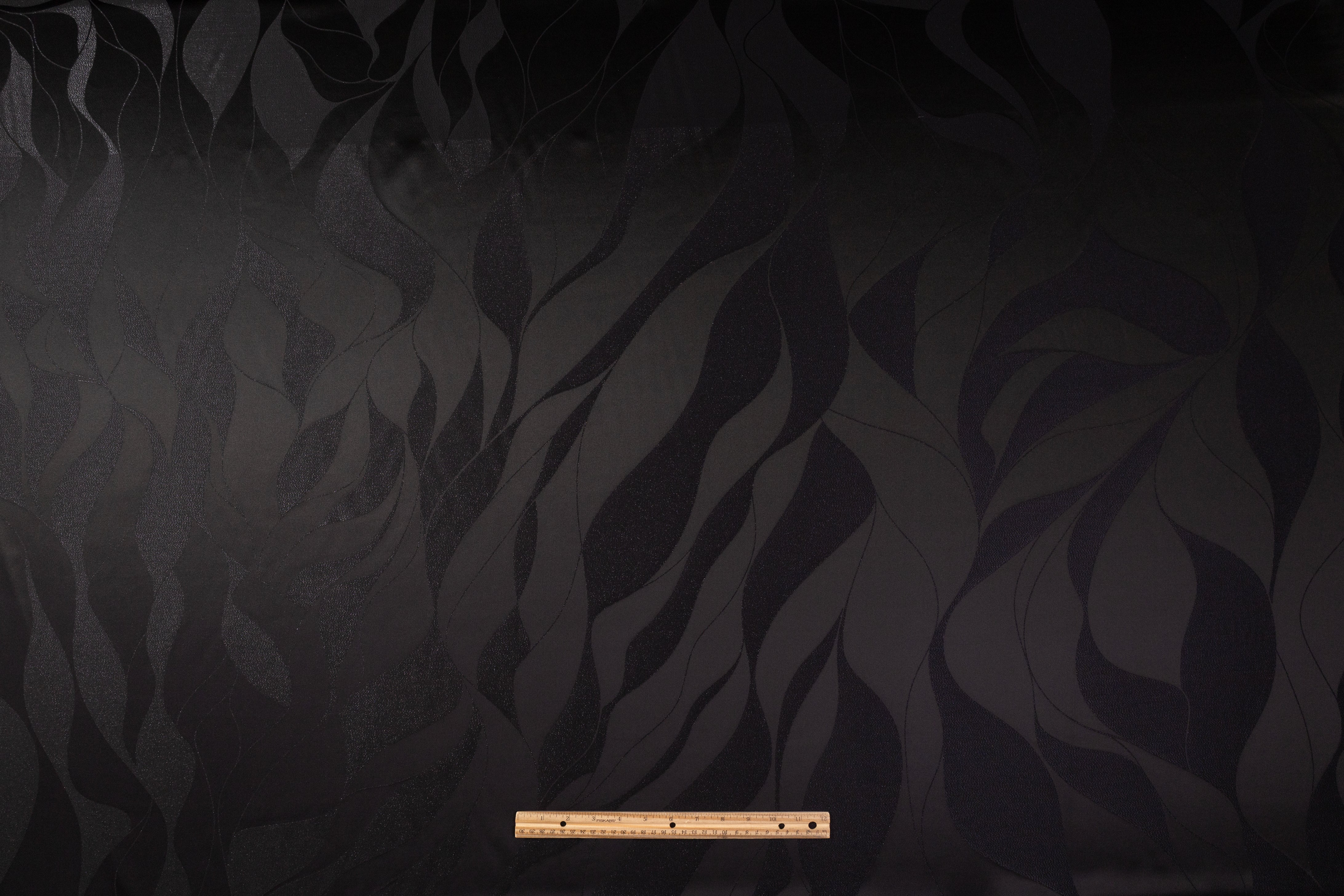 Metallic Italian Silk Viscose Jacquard - Black