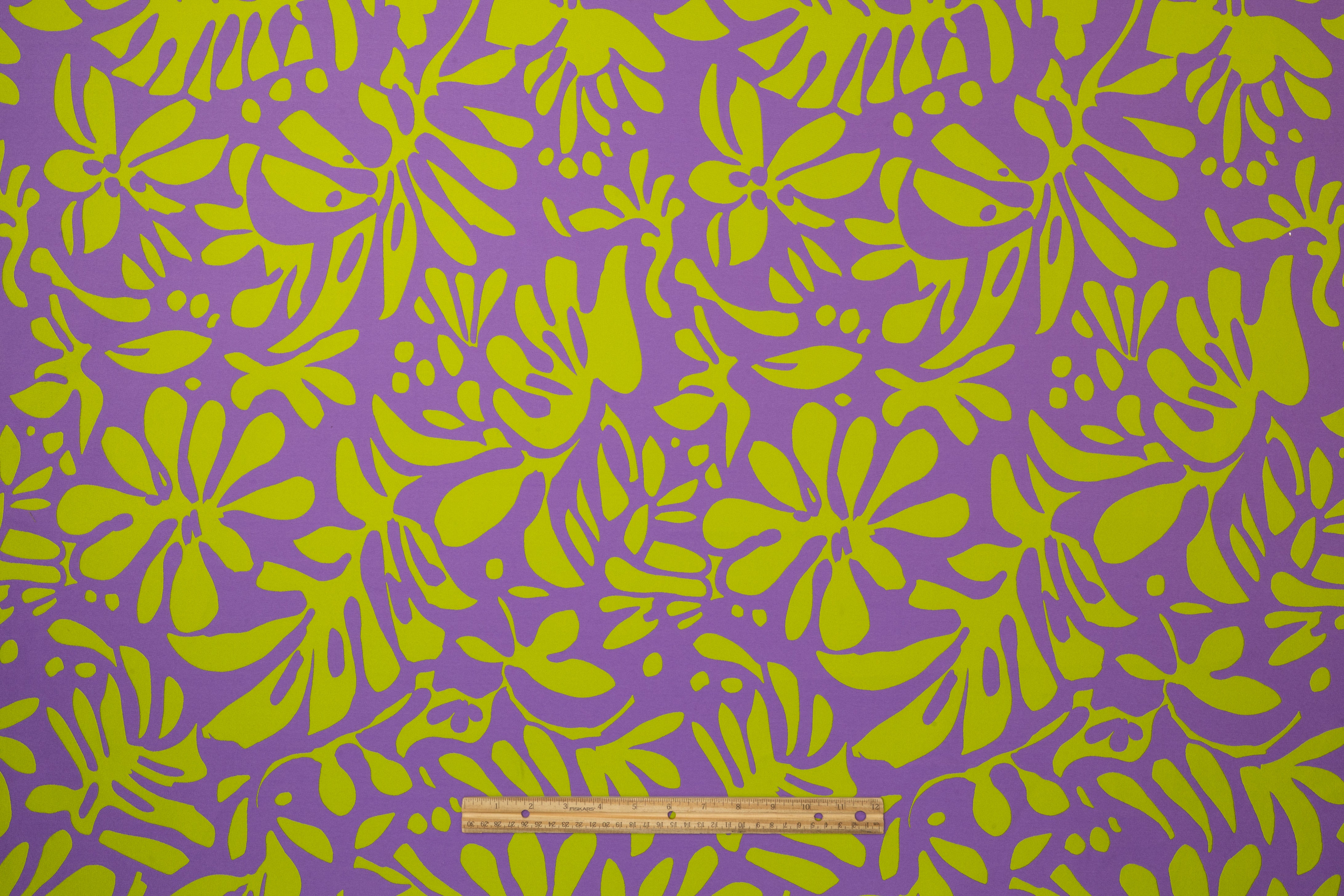 Carnet - Floral Double Faced Italian Silk Blend Brocade - Green / Purple