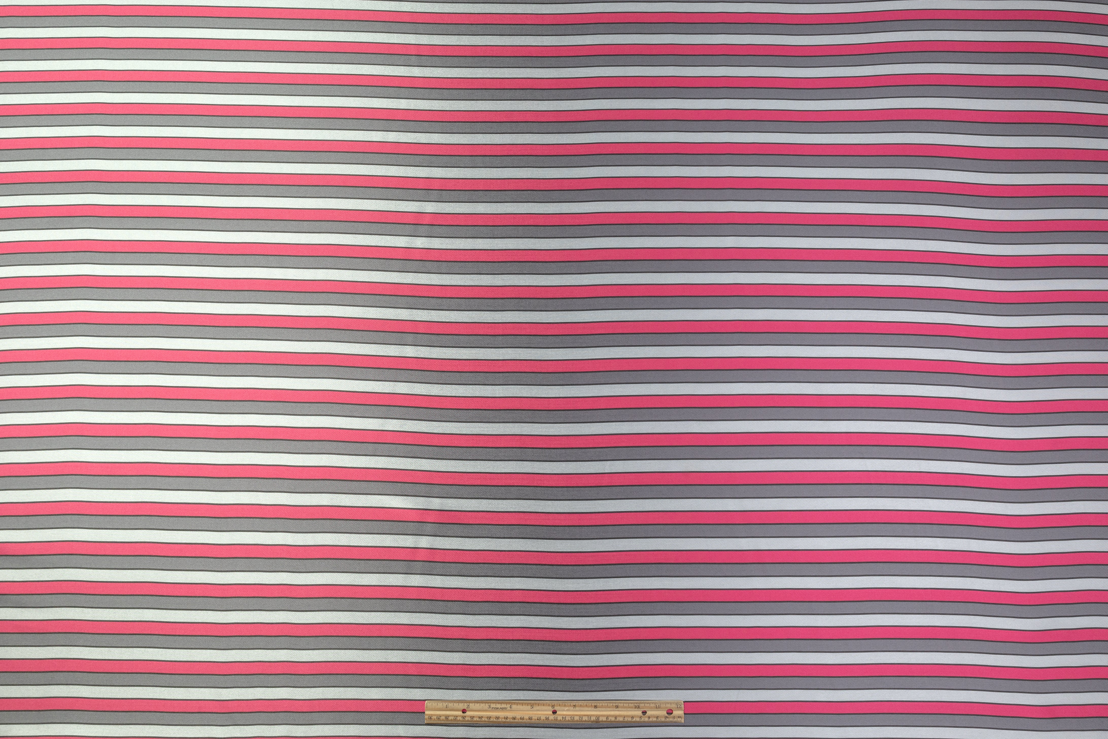 Striped Italian Jacquard - Pink / Gray