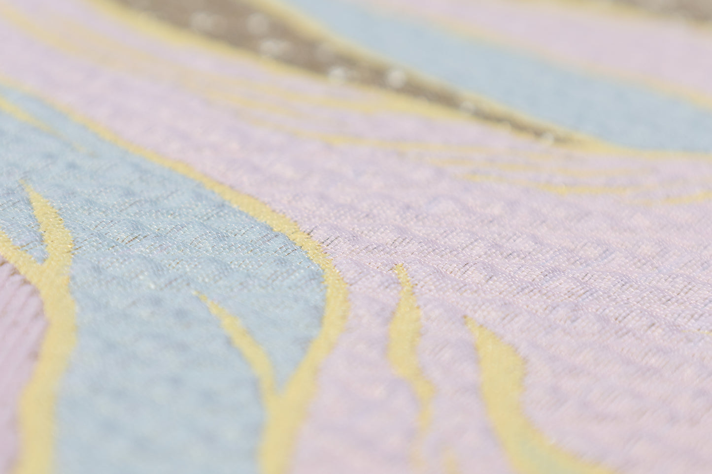 Abstract Metallic Matelassé Brocade - Gold / Pink / Green