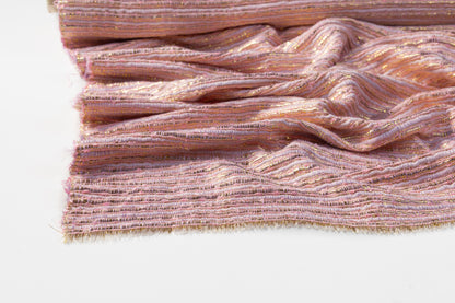 Metallic Viscose Chenille Tweed - Pink / Purple / Gold