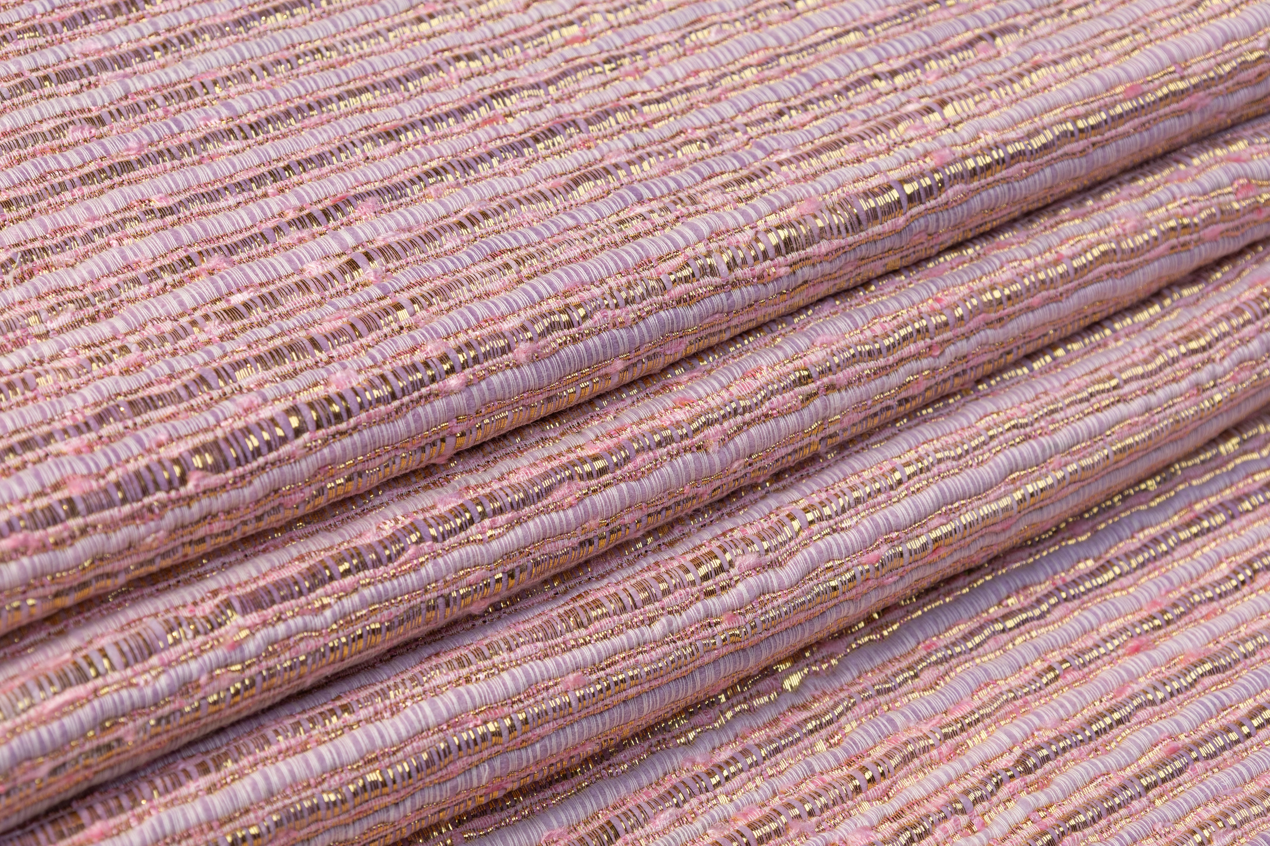 Metallic Viscose Chenille Tweed - Pink / Purple / Gold