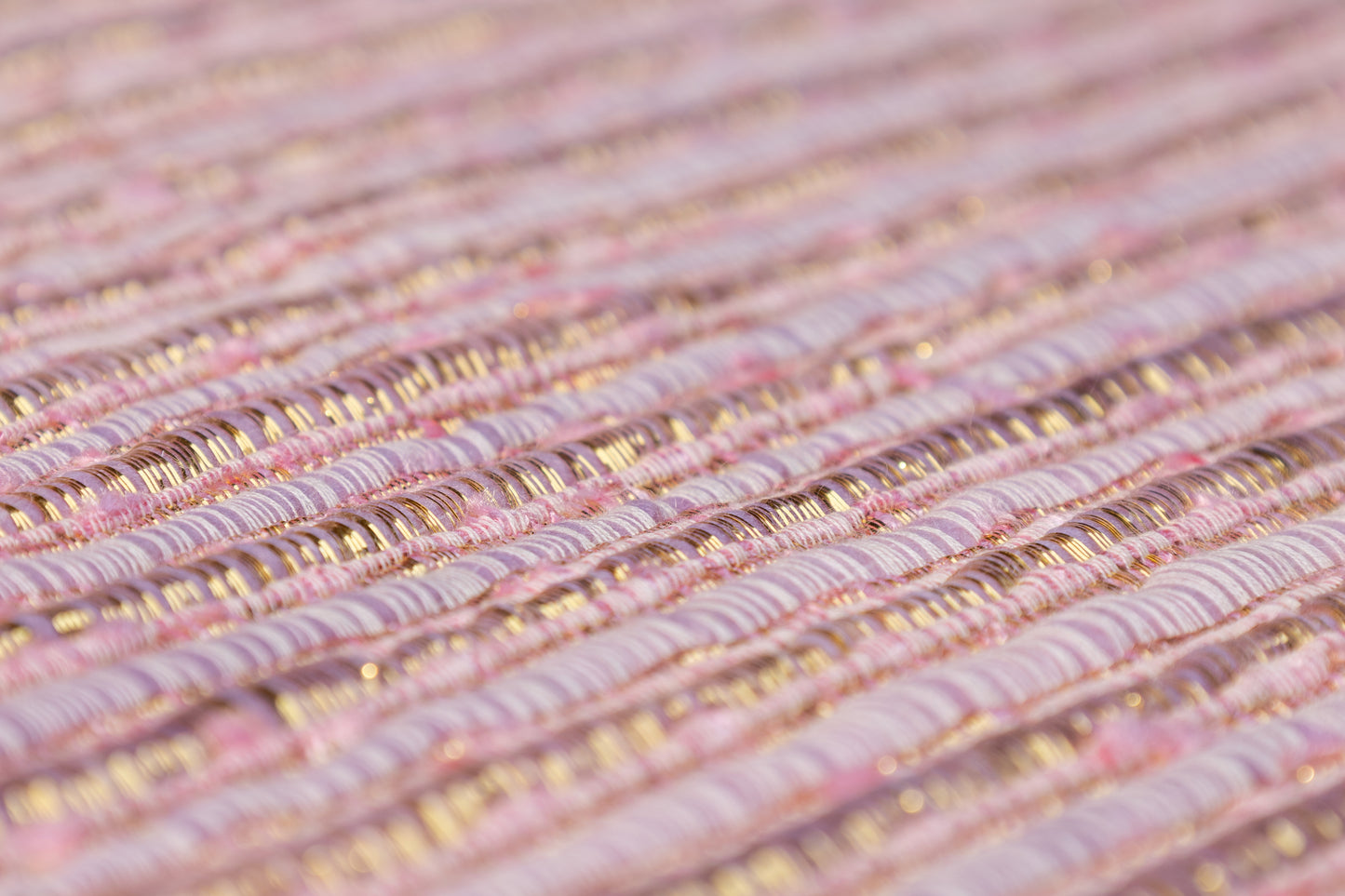 Metallic Viscose Chenille Tweed - Pink / Purple / Gold