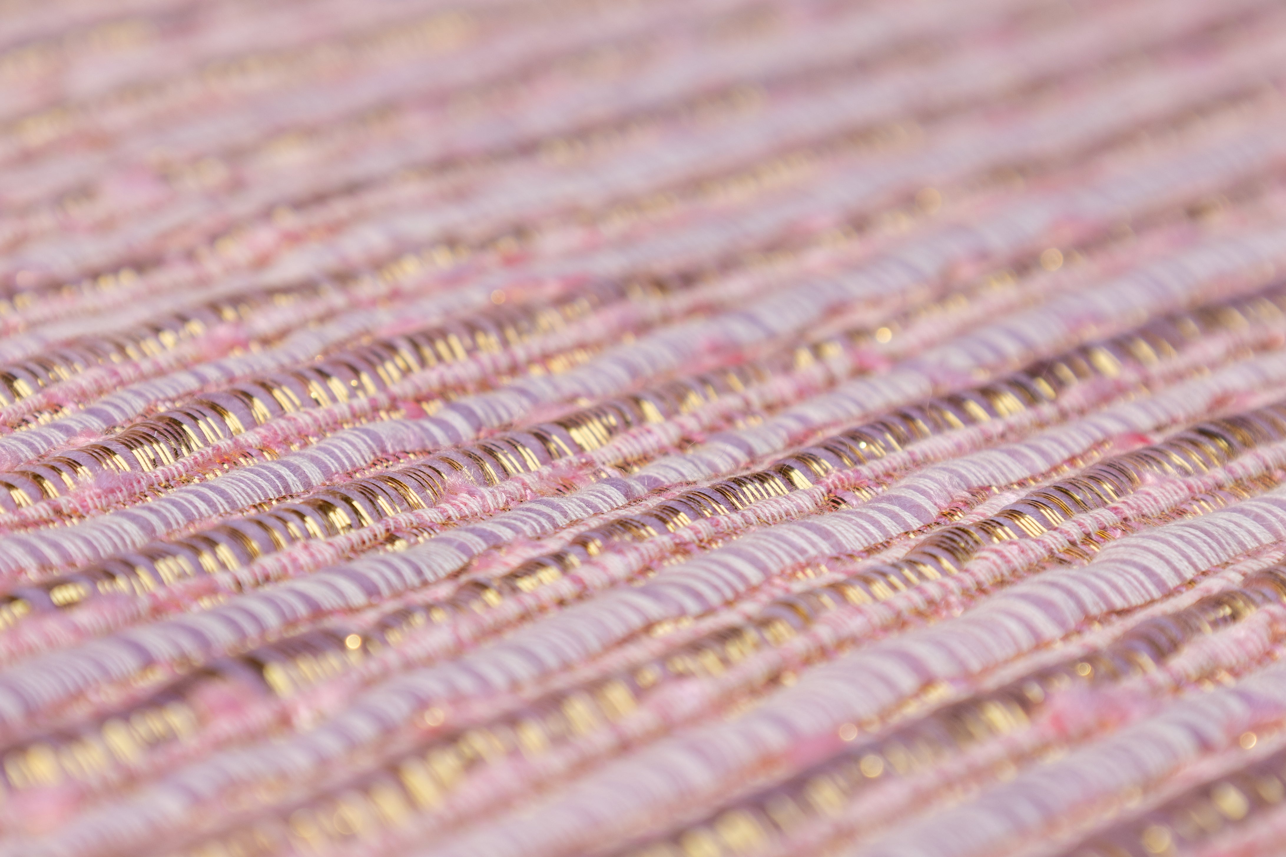 Metallic Viscose Chenille Tweed - Pink / Purple / Gold