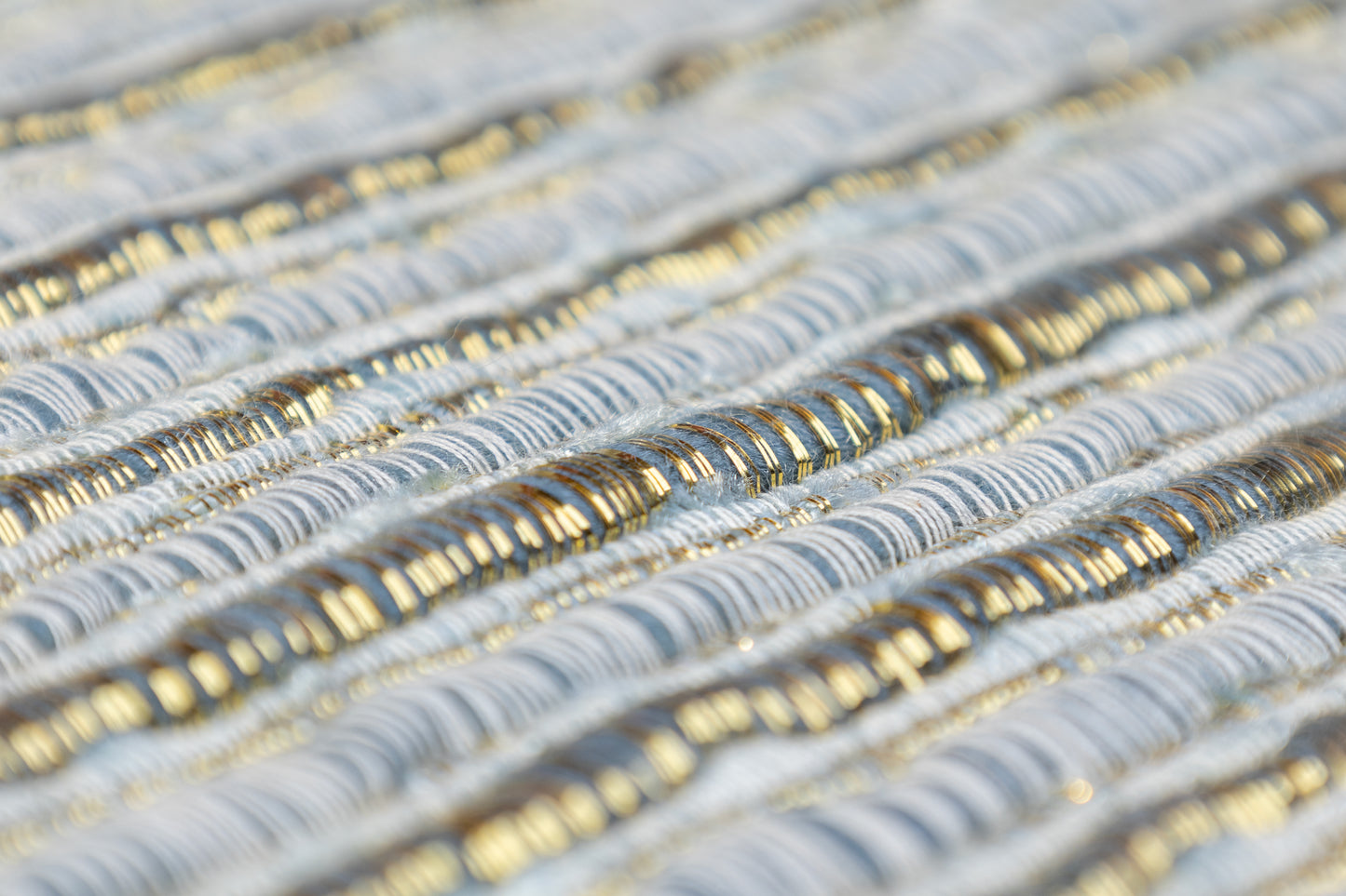 Metallic Viscose Chenille Tweed - Blue / Gold