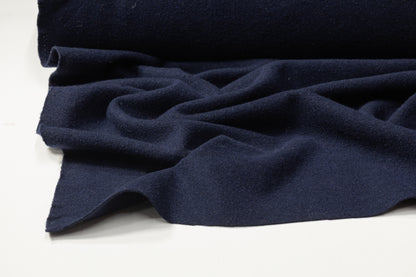 Solid Stretch Wool Coating - Navy Blue