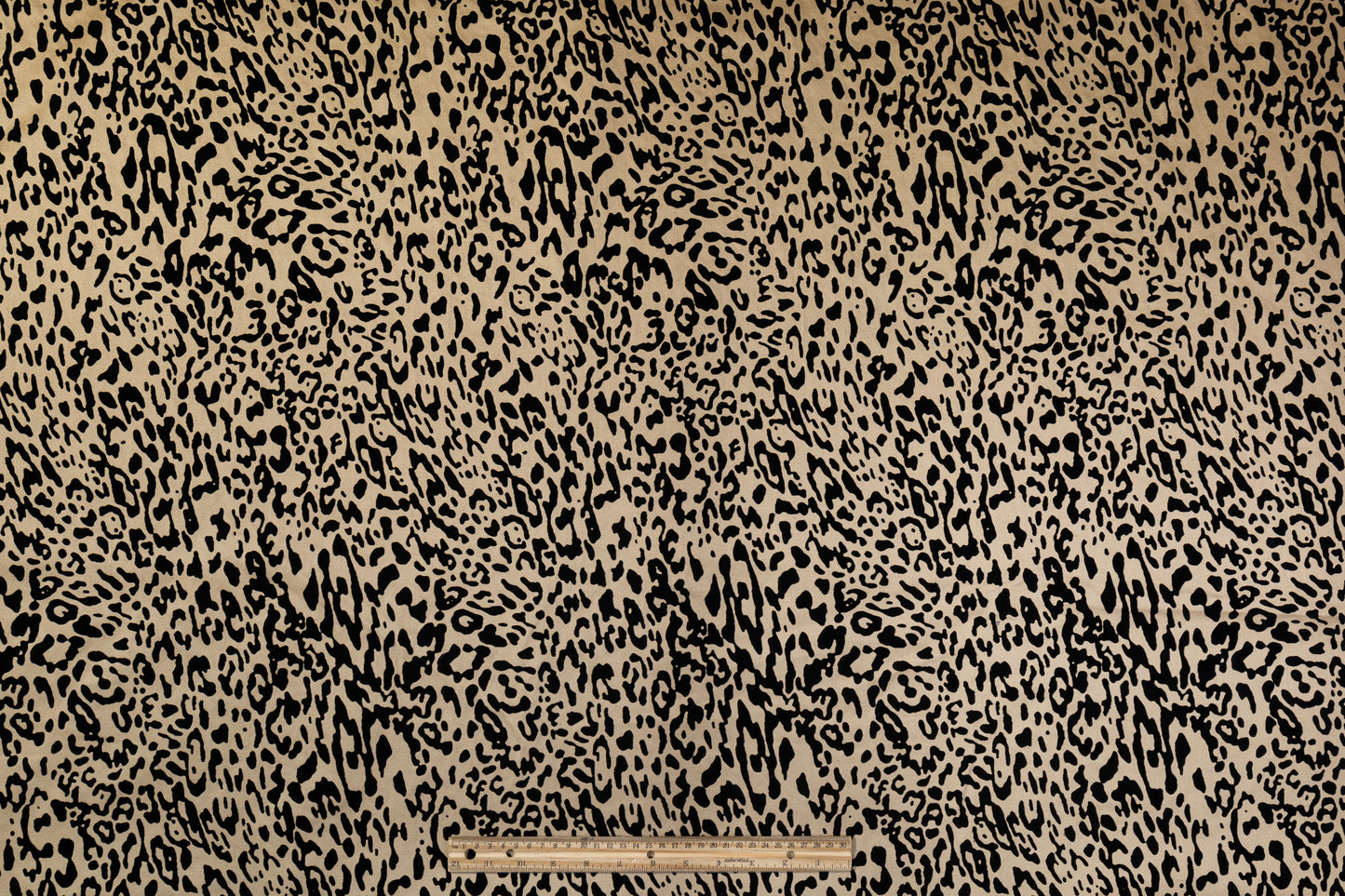 Italian Denim with Cheetah Pattern Flocking - Beige / Black