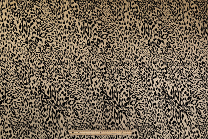 Italian Denim with Cheetah Pattern Flocking - Beige / Black