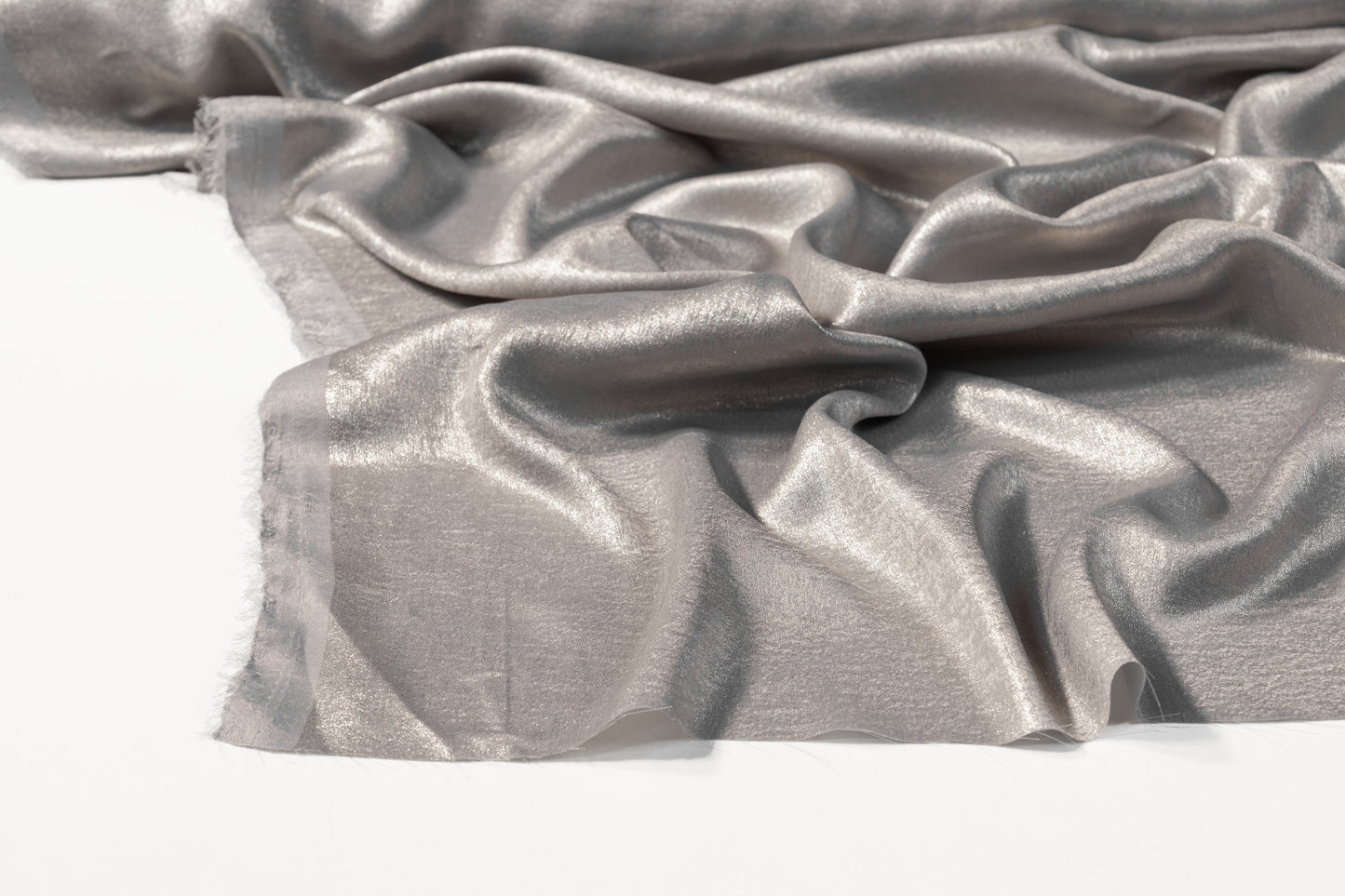 Shimmer Crepe de Chine - Gray / Gold