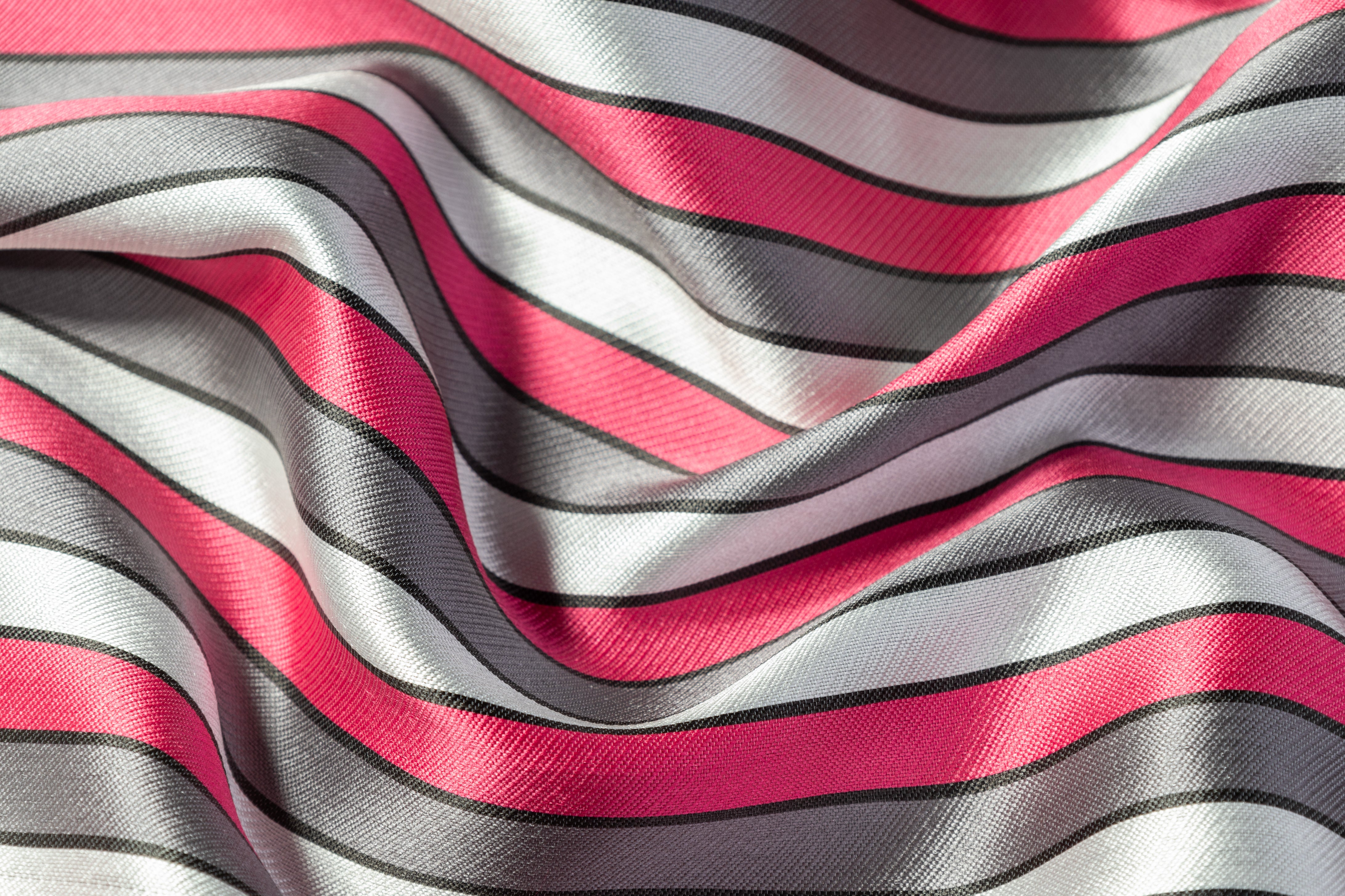 Striped Italian Jacquard - Pink / Gray