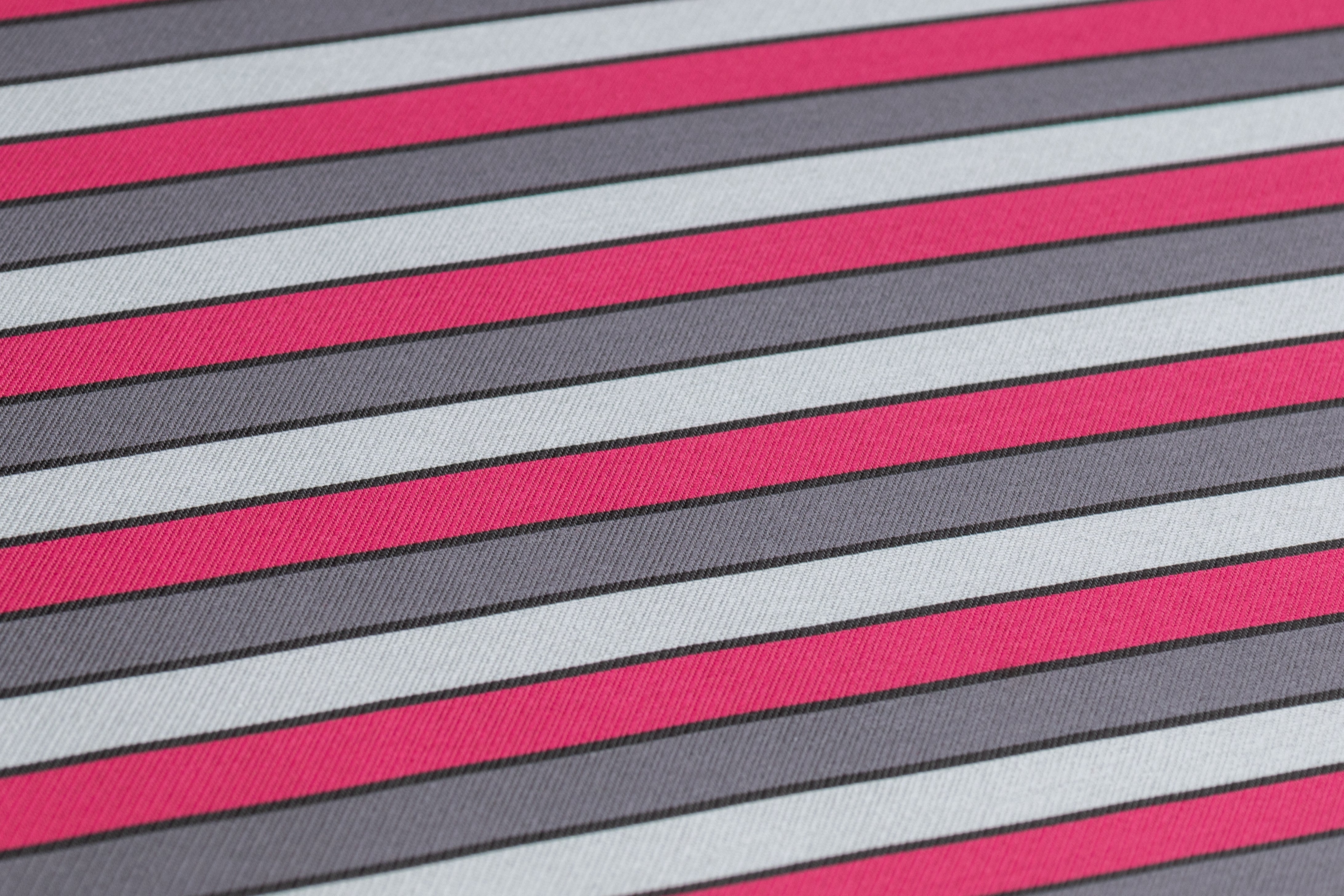 Striped Italian Jacquard - Pink / Gray