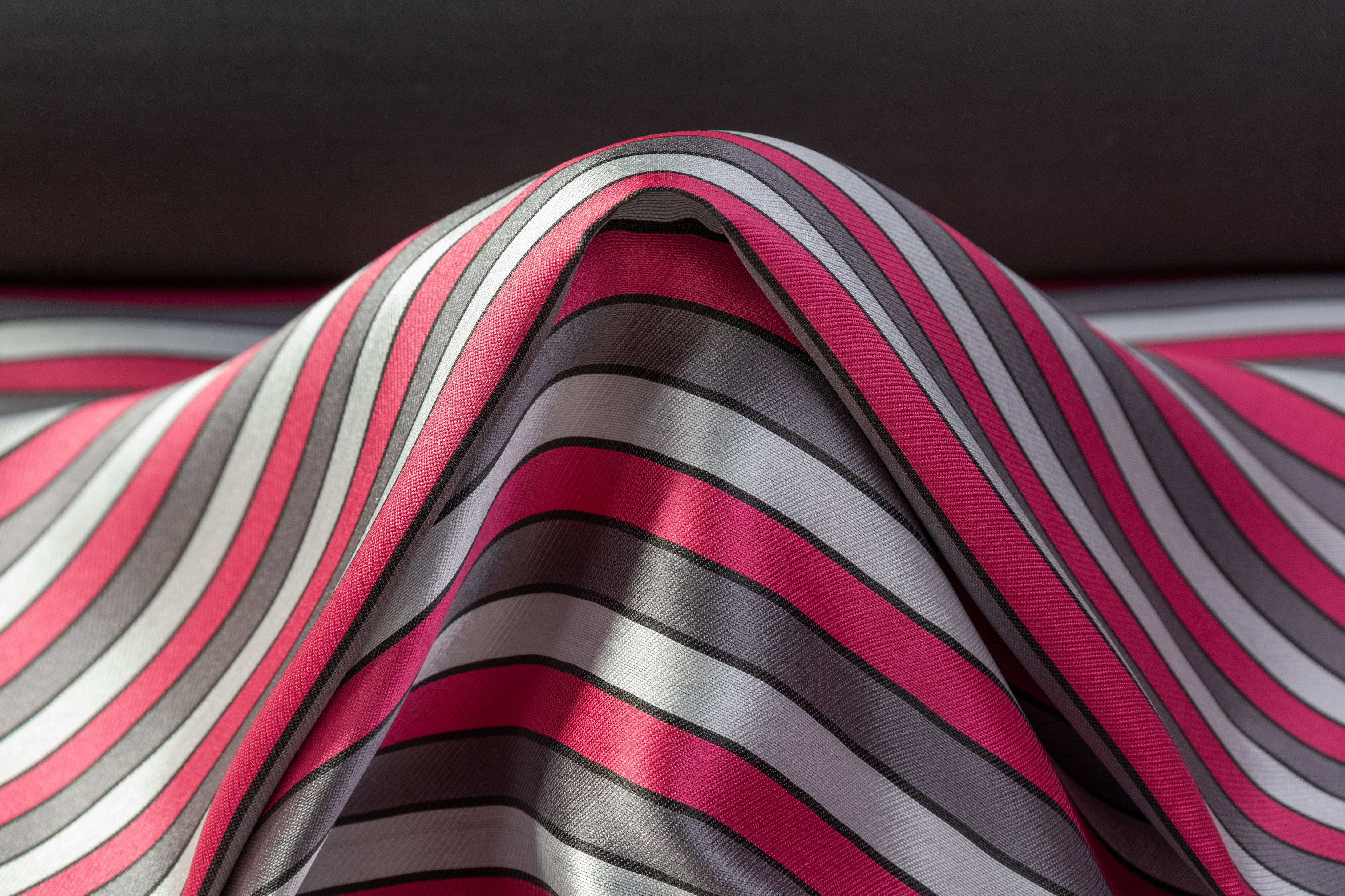 Striped Italian Jacquard - Pink / Gray