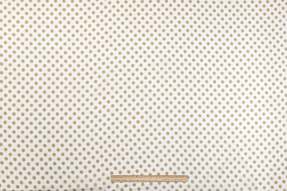 Polka Dot Printed Italian Linen - White / Brown