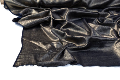 Shimmer Crepe de Chine - Navy Gold