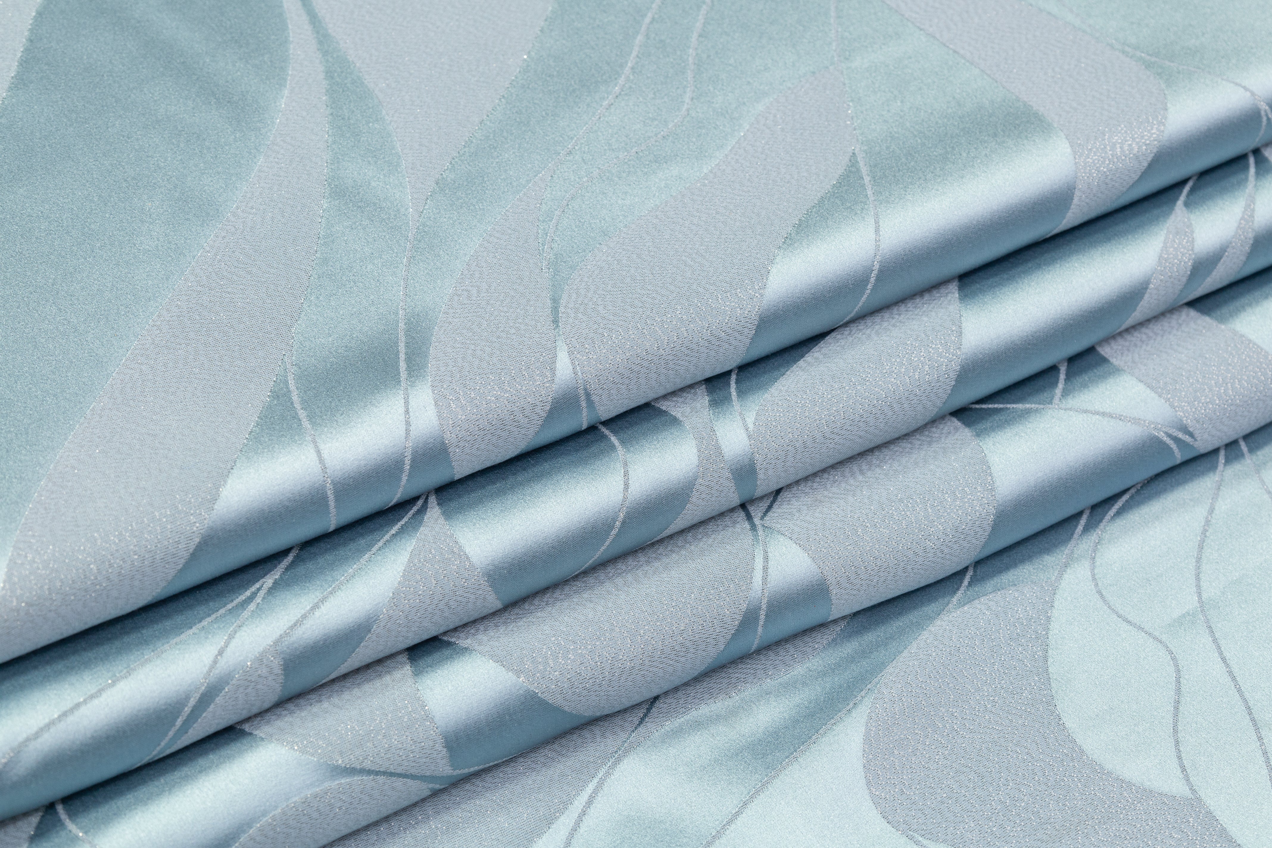 Metallic Italian Silk Viscose Jacquard - Blue