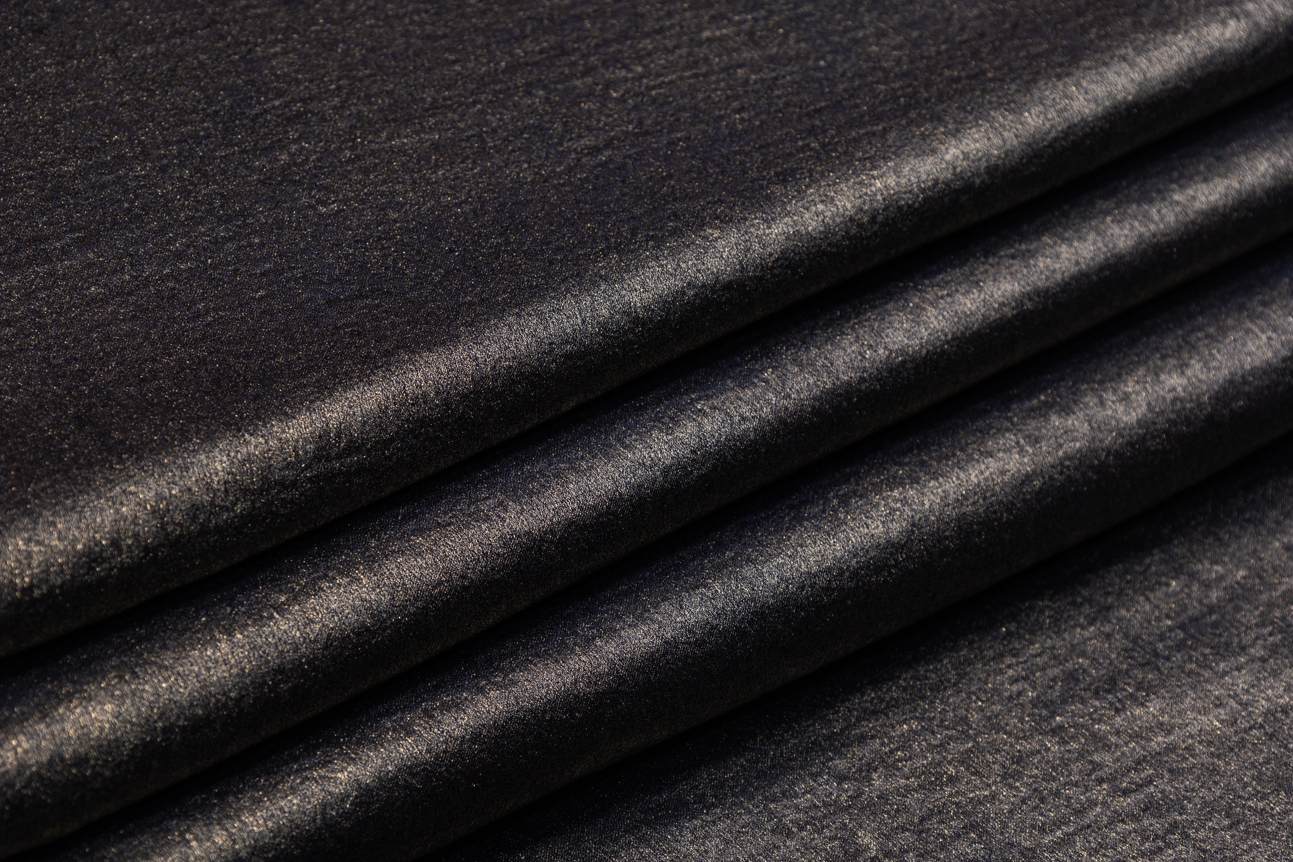 Shimmer Crepe de Chine - Navy Gold