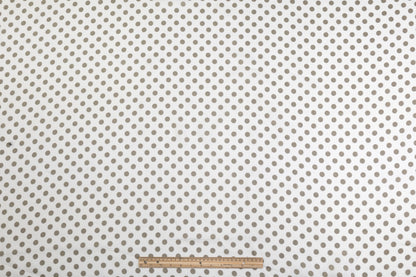 Polka Dot Printed Italian Linen - Mud Gray / White