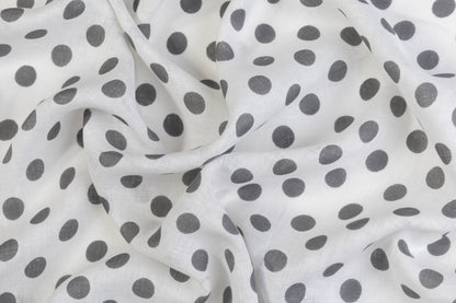 Dotted Italian Linen - Gray / White