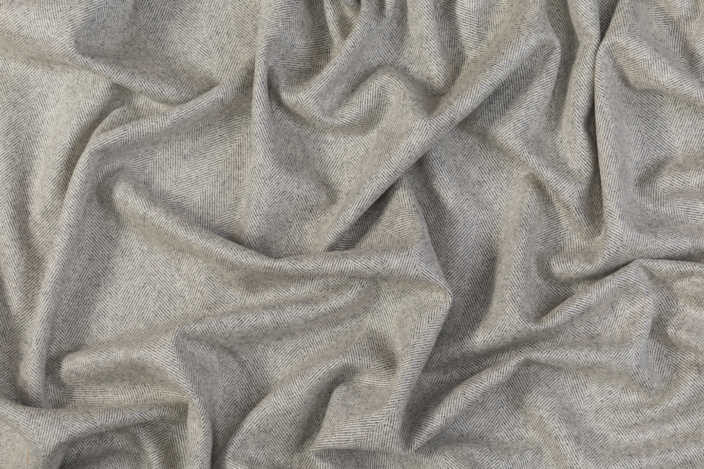 Double-Faced Herringbone Wool - Gray