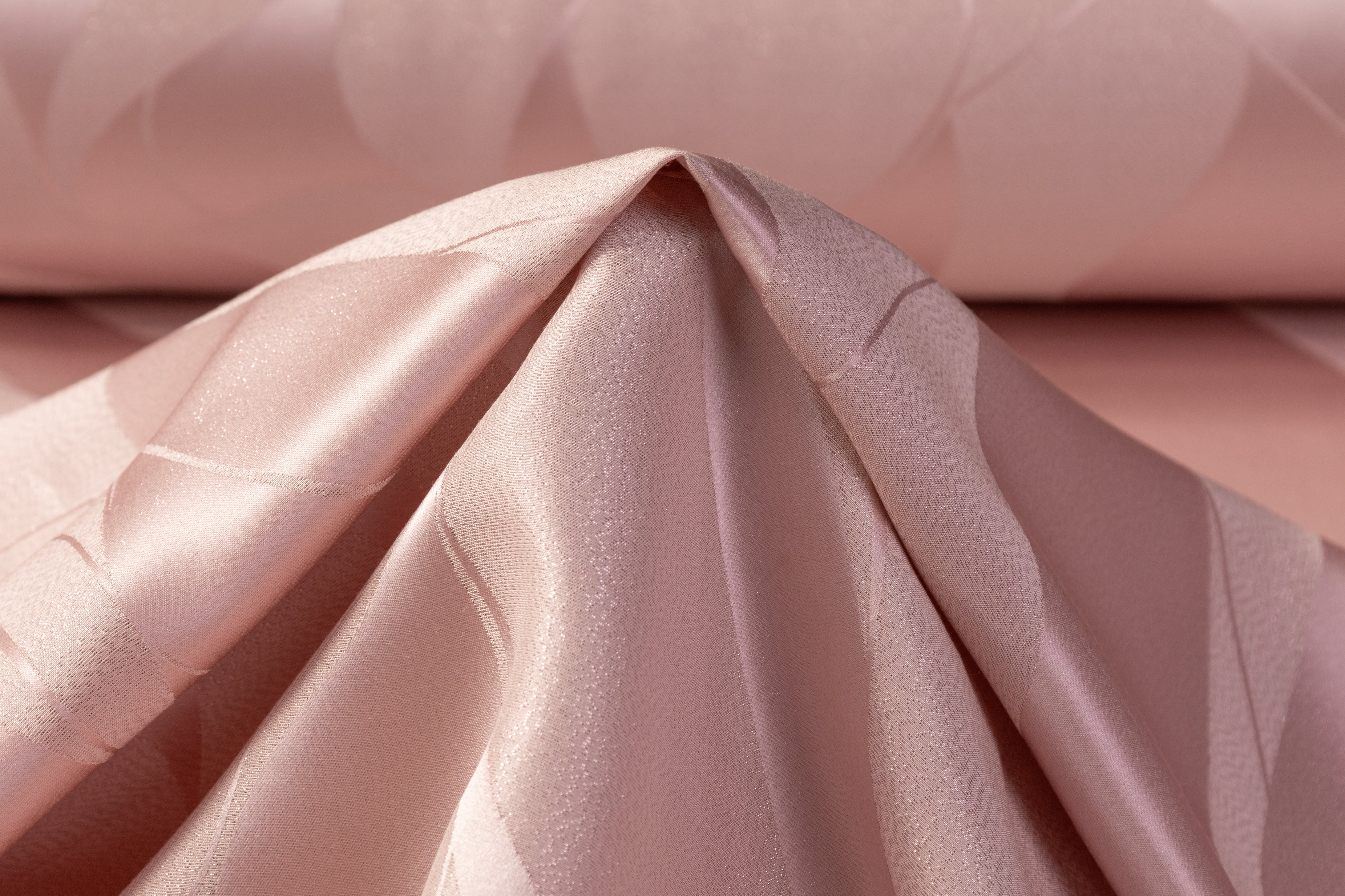 Metallic Italian Silk Viscose Jacquard - Blush