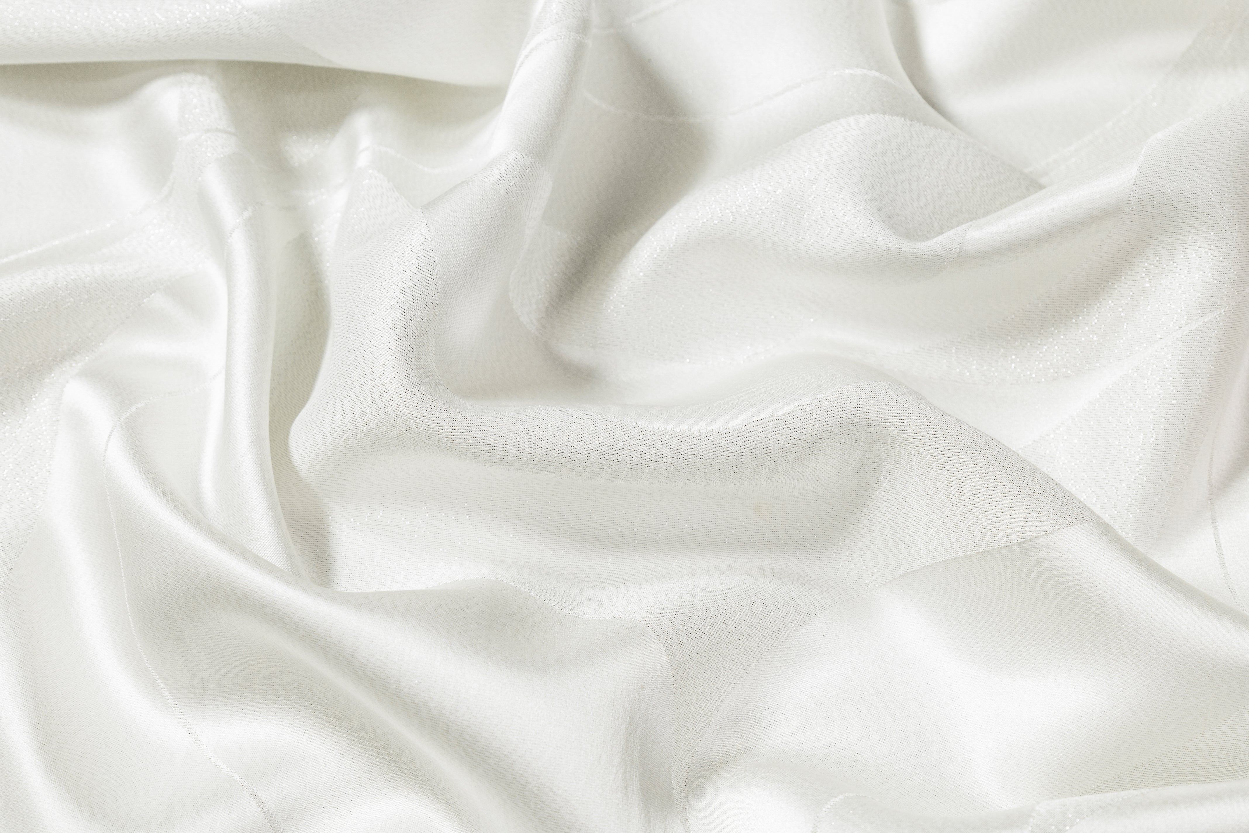Metallic Italian Silk Viscose Jacquard - Off White