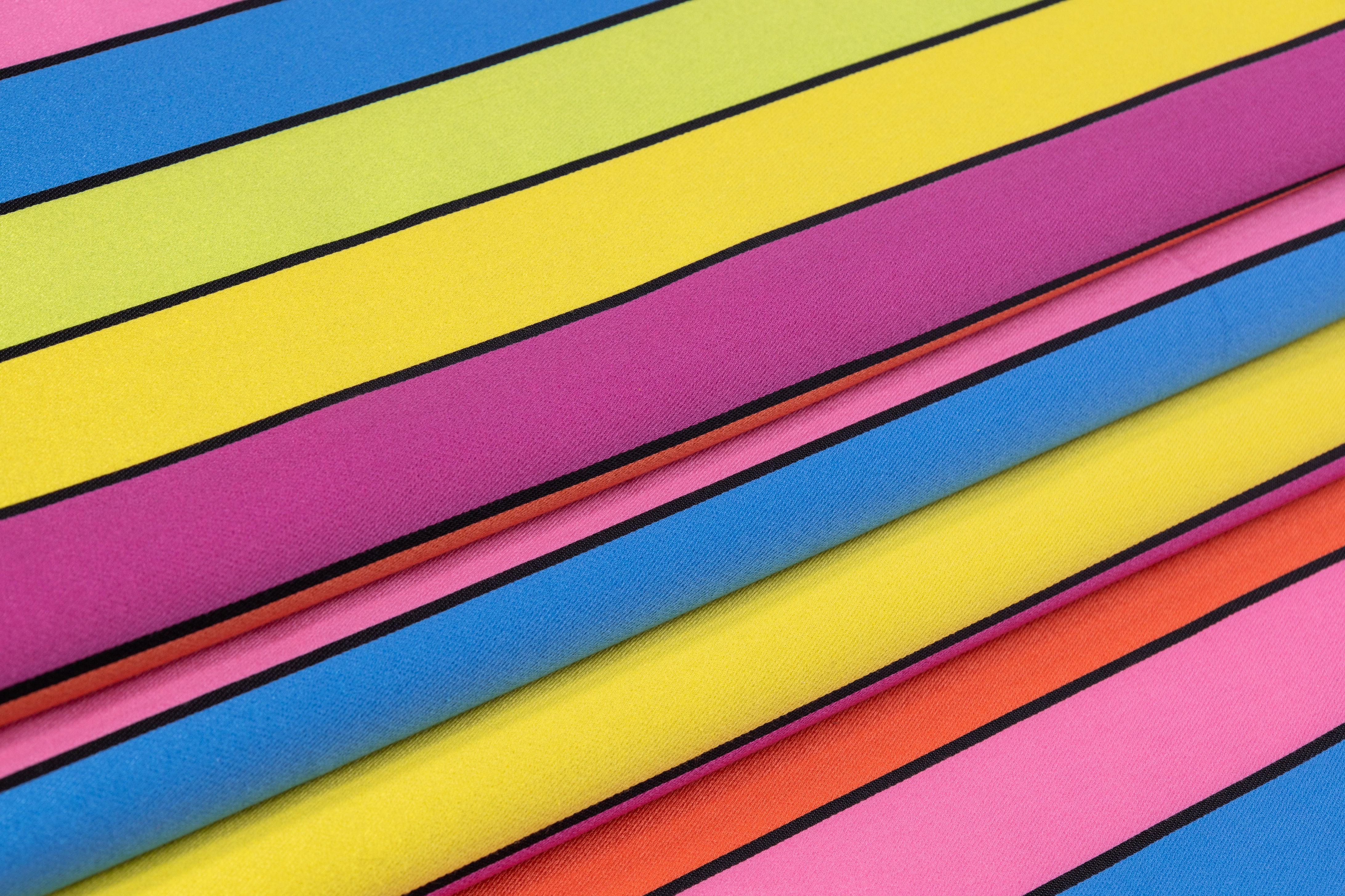 Striped Italian Cotton Silk Blend Twill - Multicolor